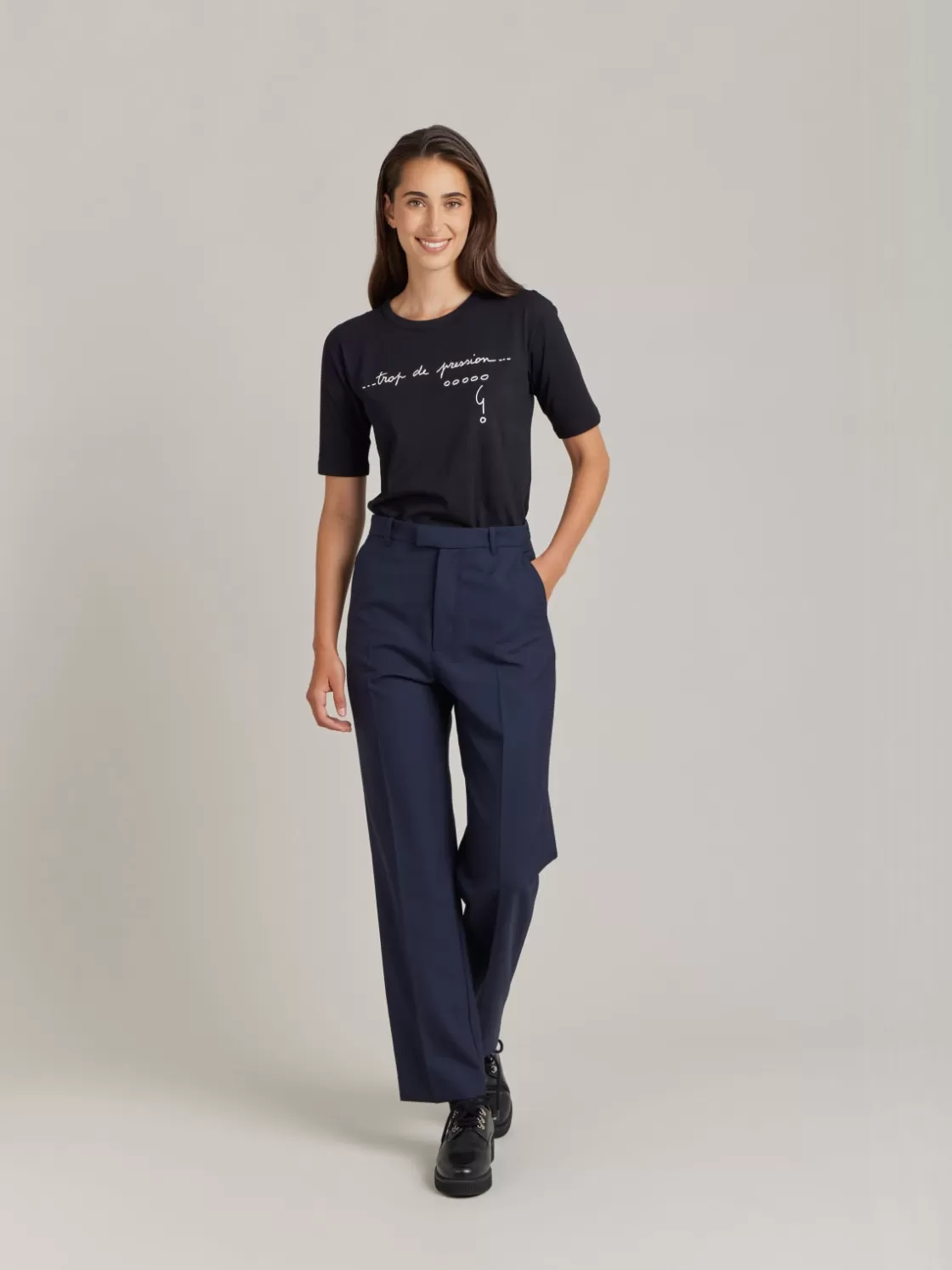 Women agnès b. Pants & Jeans<Blue Worsted Wool Ameline Pants