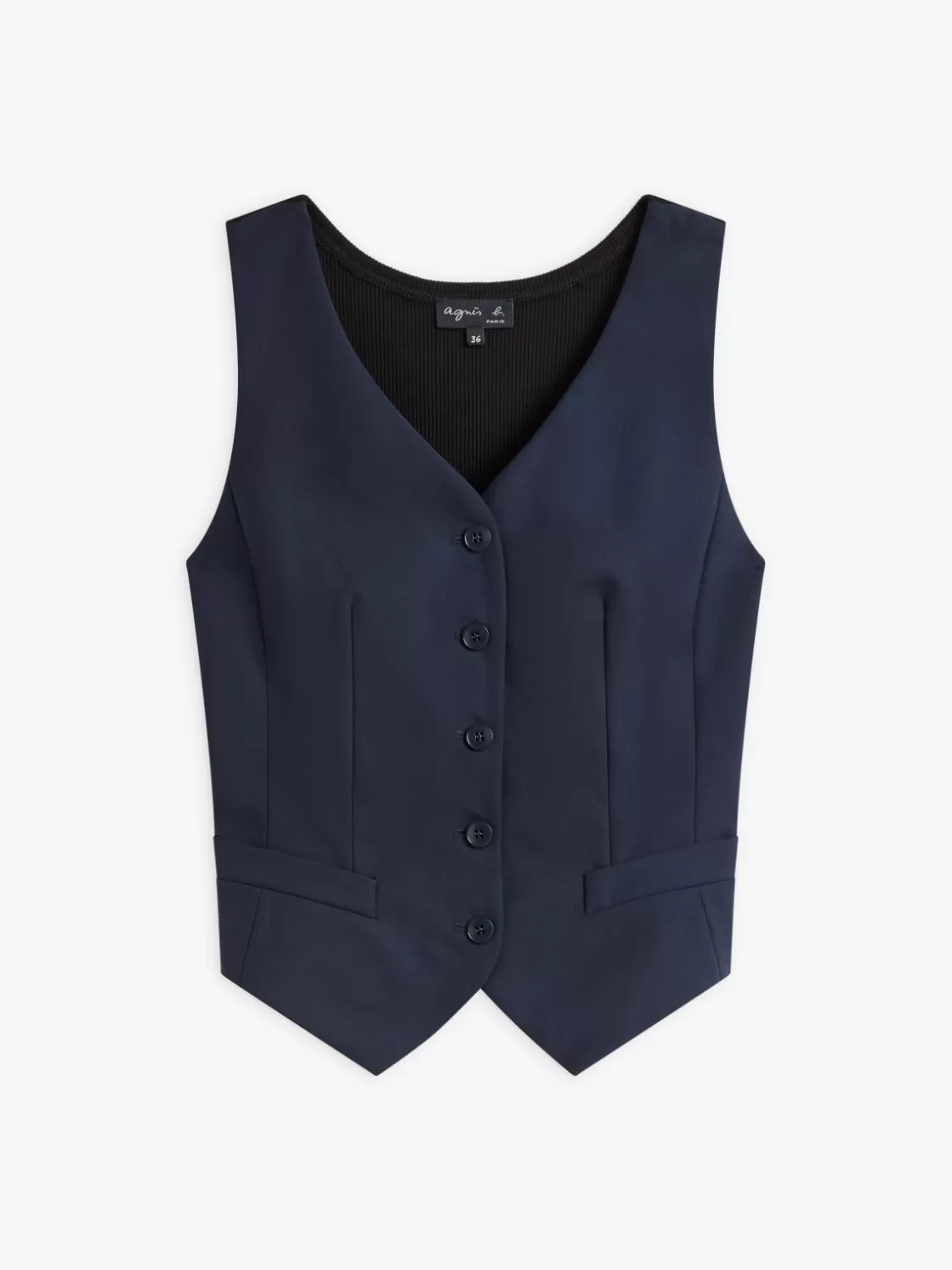 Women agnès b. Jackets & Coats<Blue Worsted Wool Vivien Vest