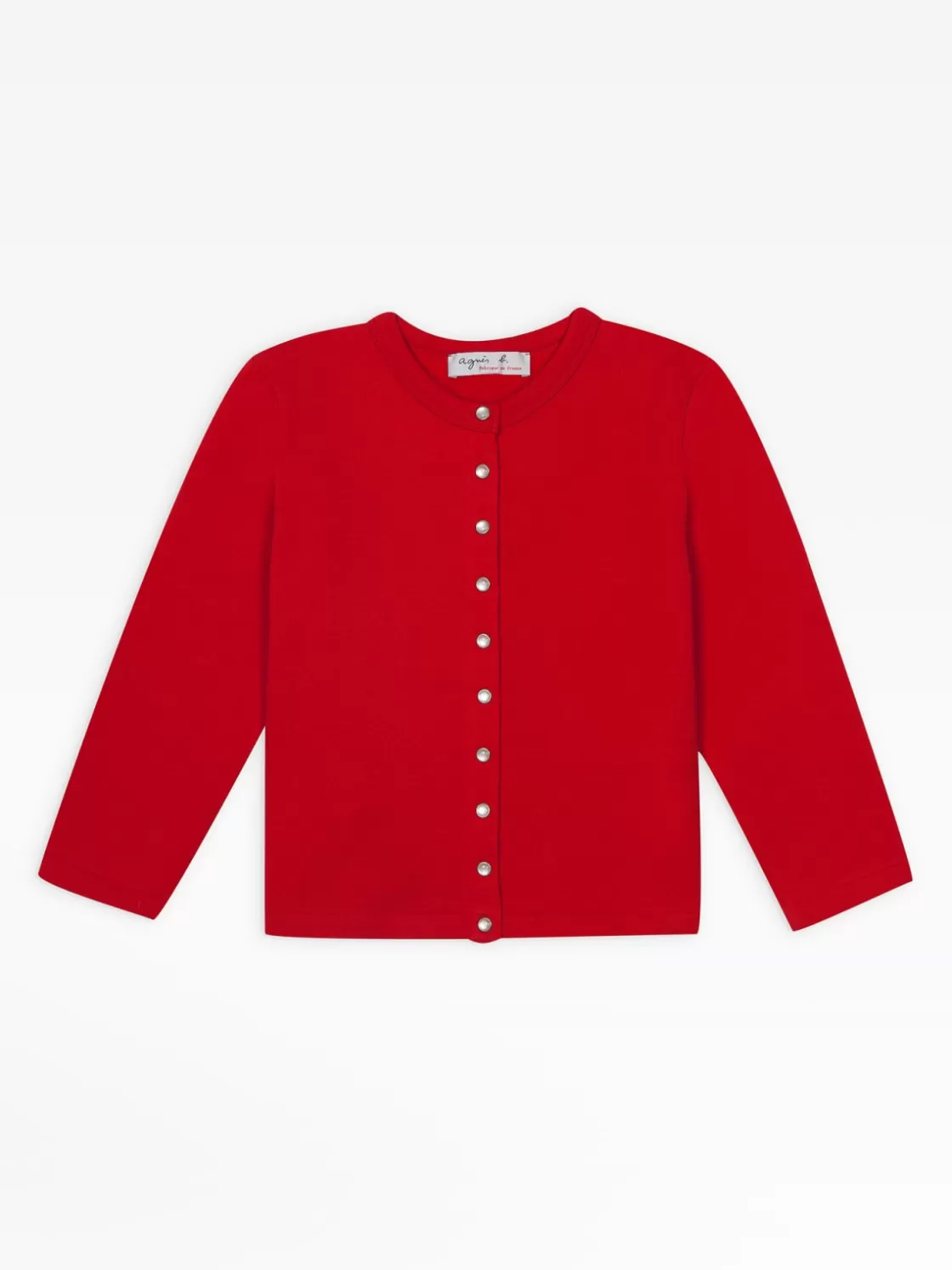 BOY agnès b. Cardigans | Clothing<Bright Red "12 Ans" Snap Cardigan