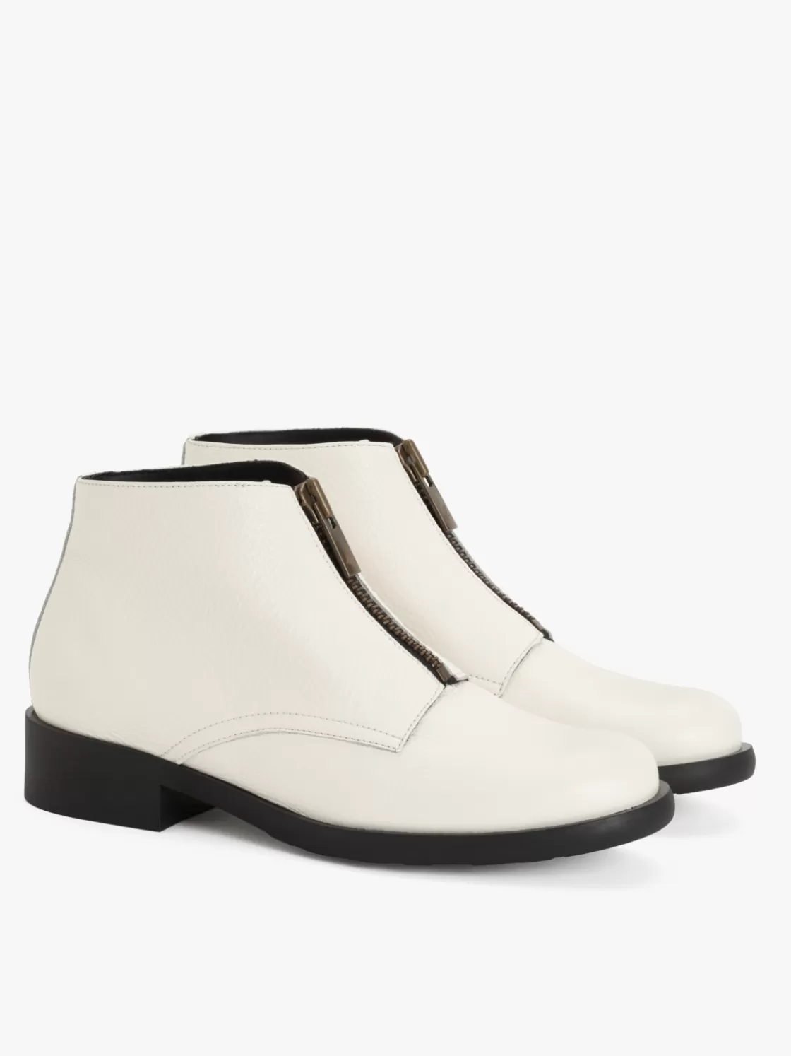 Women agnès b. Boots & Ankle Boots<Brooklyn 2 Ankle Boots In White Grained Leather