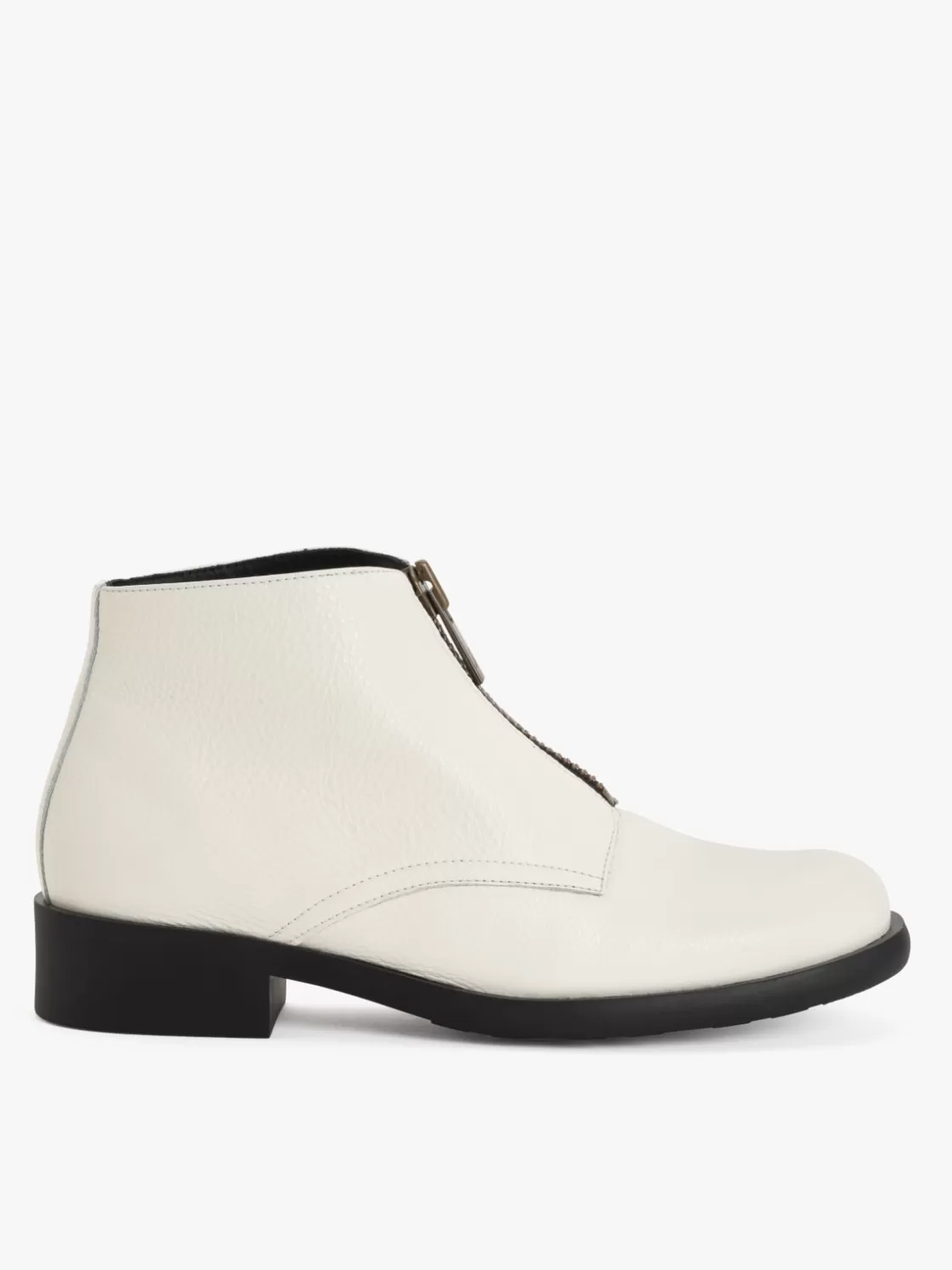 Women agnès b. Boots & Ankle Boots<Brooklyn 2 Ankle Boots In White Grained Leather