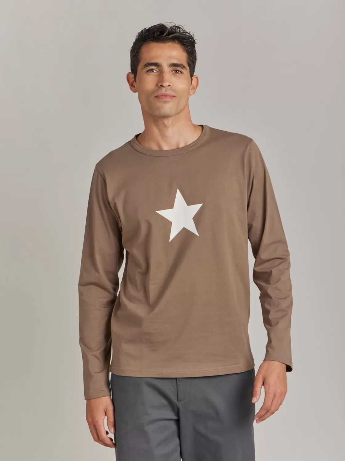 agnès b. T-Shirts & Polos<Brown Cotton New Coulos T-shirt With Star