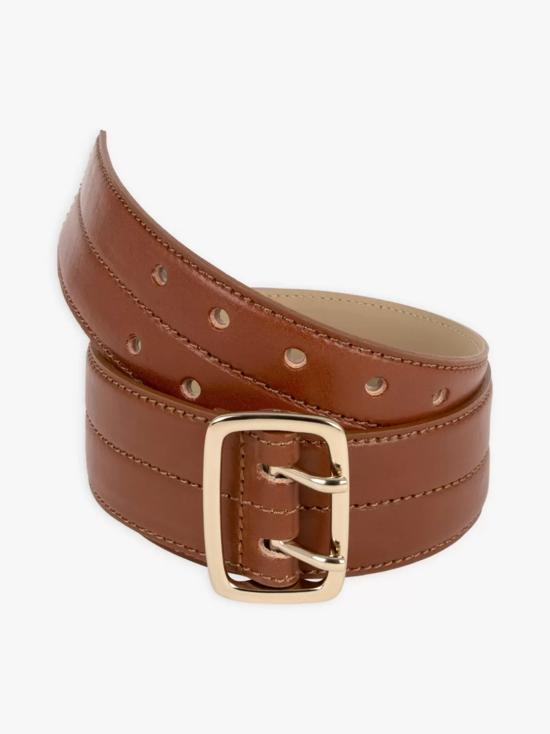 Women agnès b. Belts<Brown Dipped Lambskin Charlie Belt