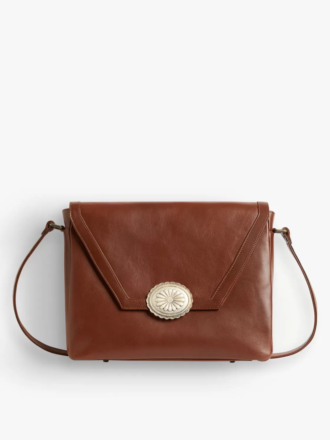 Women agnès b. Shoulder & Crossbody Bags<Brown Lambskin Dakota Messenger Bag