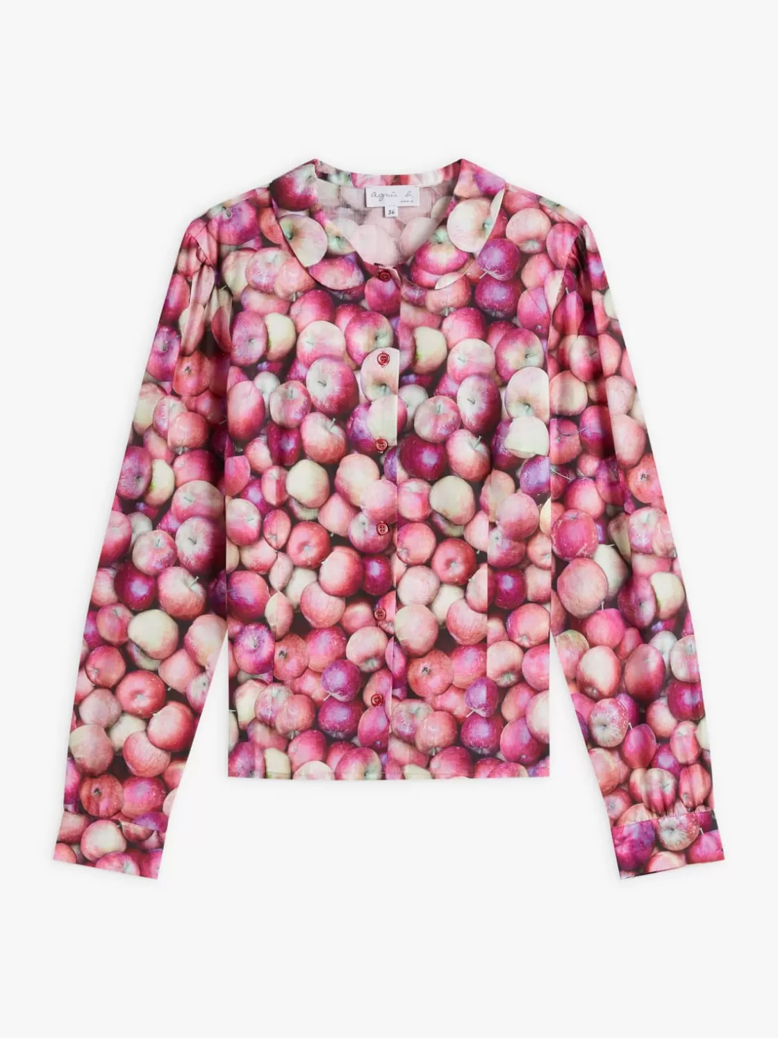 Women agnès b. Tops & Shirts<Cotton Apple Print Shirt