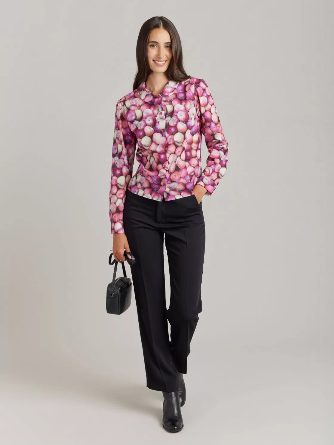 Women agnès b. Tops & Shirts<Cotton Apple Print Shirt