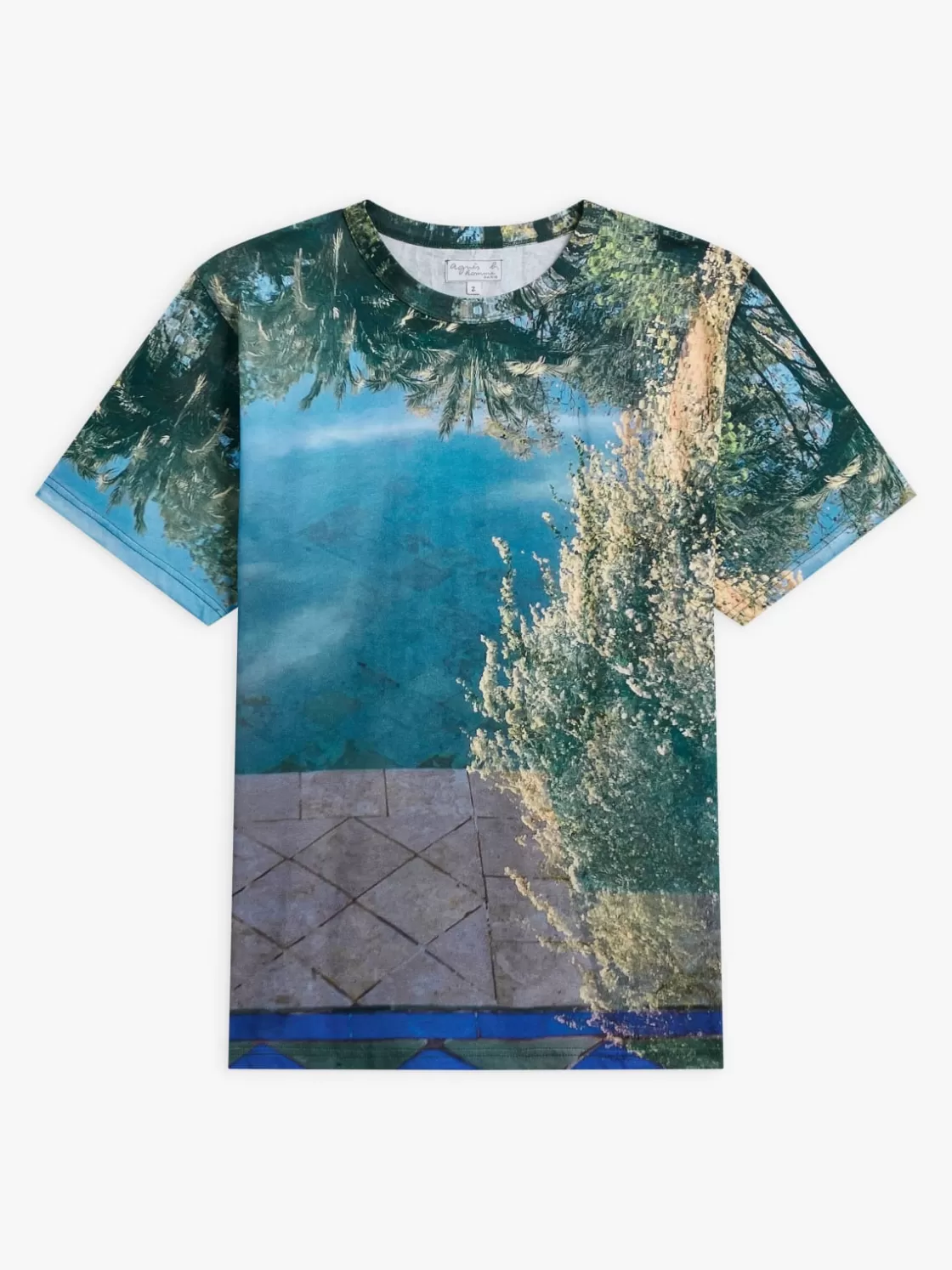 agnès b. T-Shirts & Polos<Cotton Reflet (reflection) Photo Print Mark T-shirt