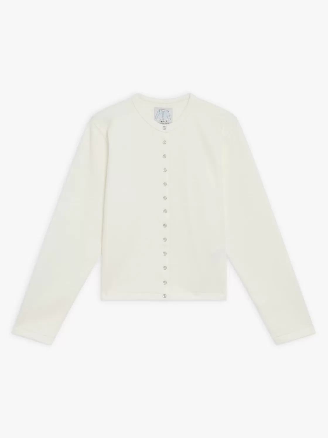 Women agnès b. Cardigans<Cream Organic Cotton Snap Cardigan