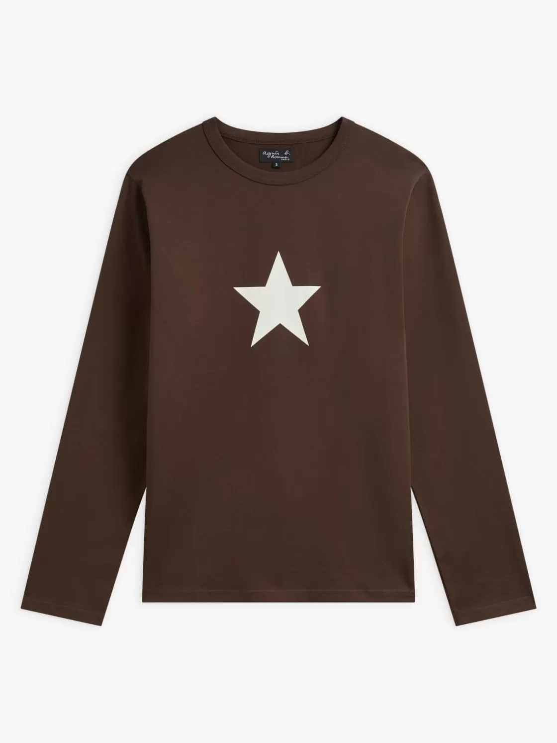 agnès b. T-Shirts & Polos<Dark Brown Cotton New Coulos T-shirt With Star