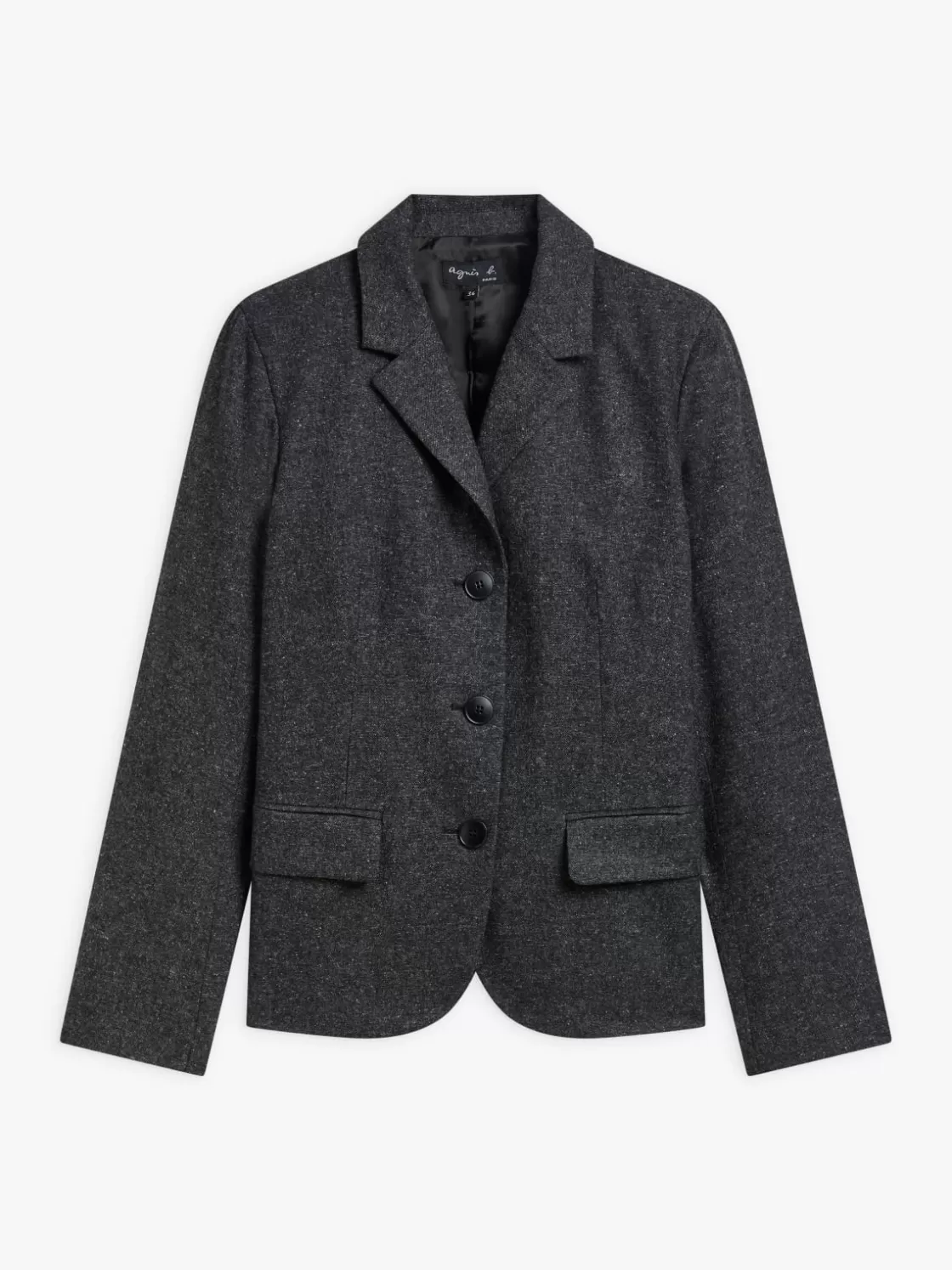 Women agnès b. Jackets & Coats<Dark Grey Tweed Wool Louisa Jacket