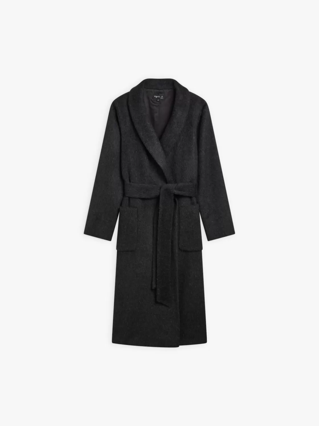 Women agnès b. Jackets & Coats<Dark Grey Wool And Alpaca Coat