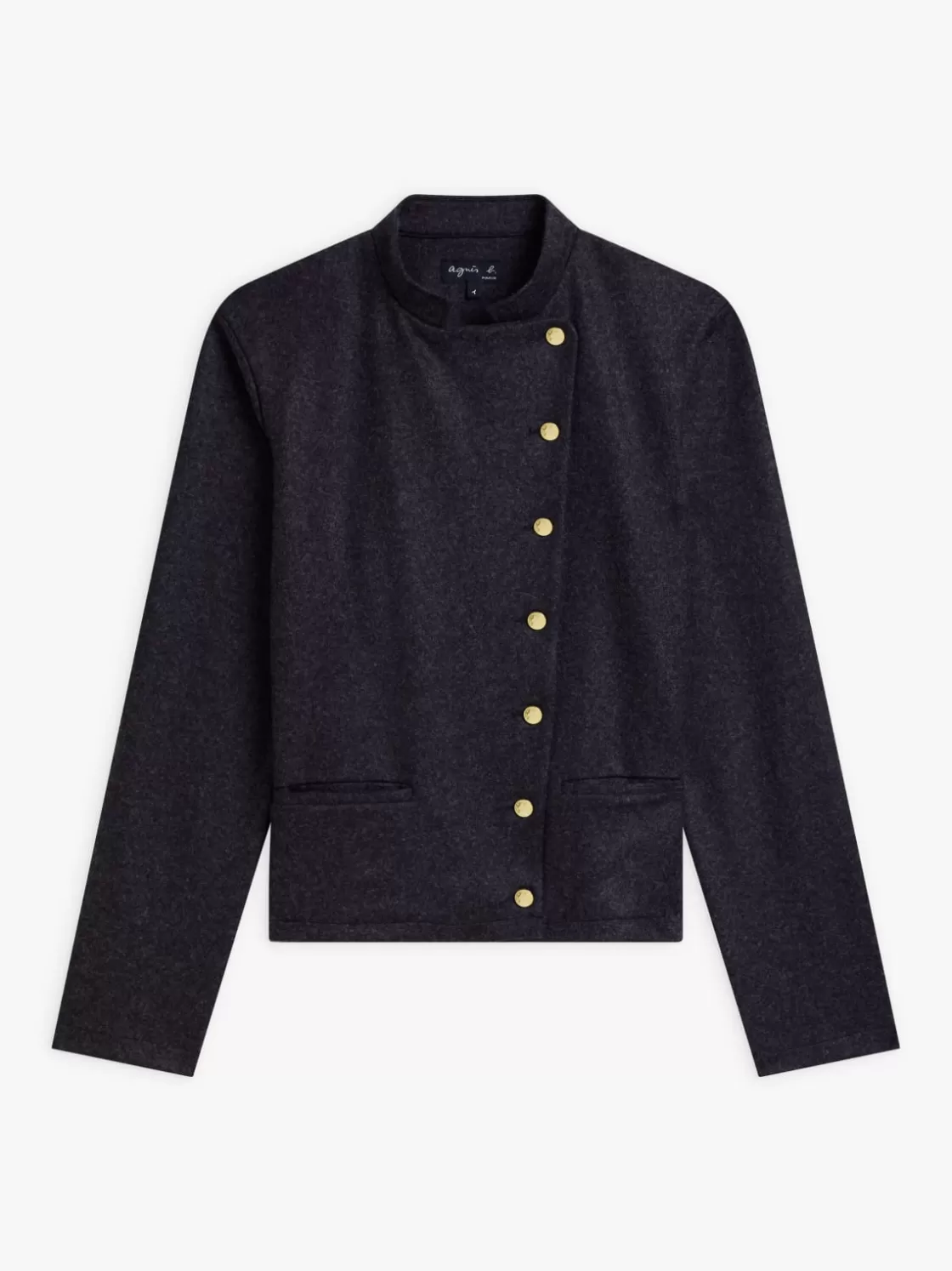 Women agnès b. Jackets & Coats<Dark Grey Wool Fifre Jacket