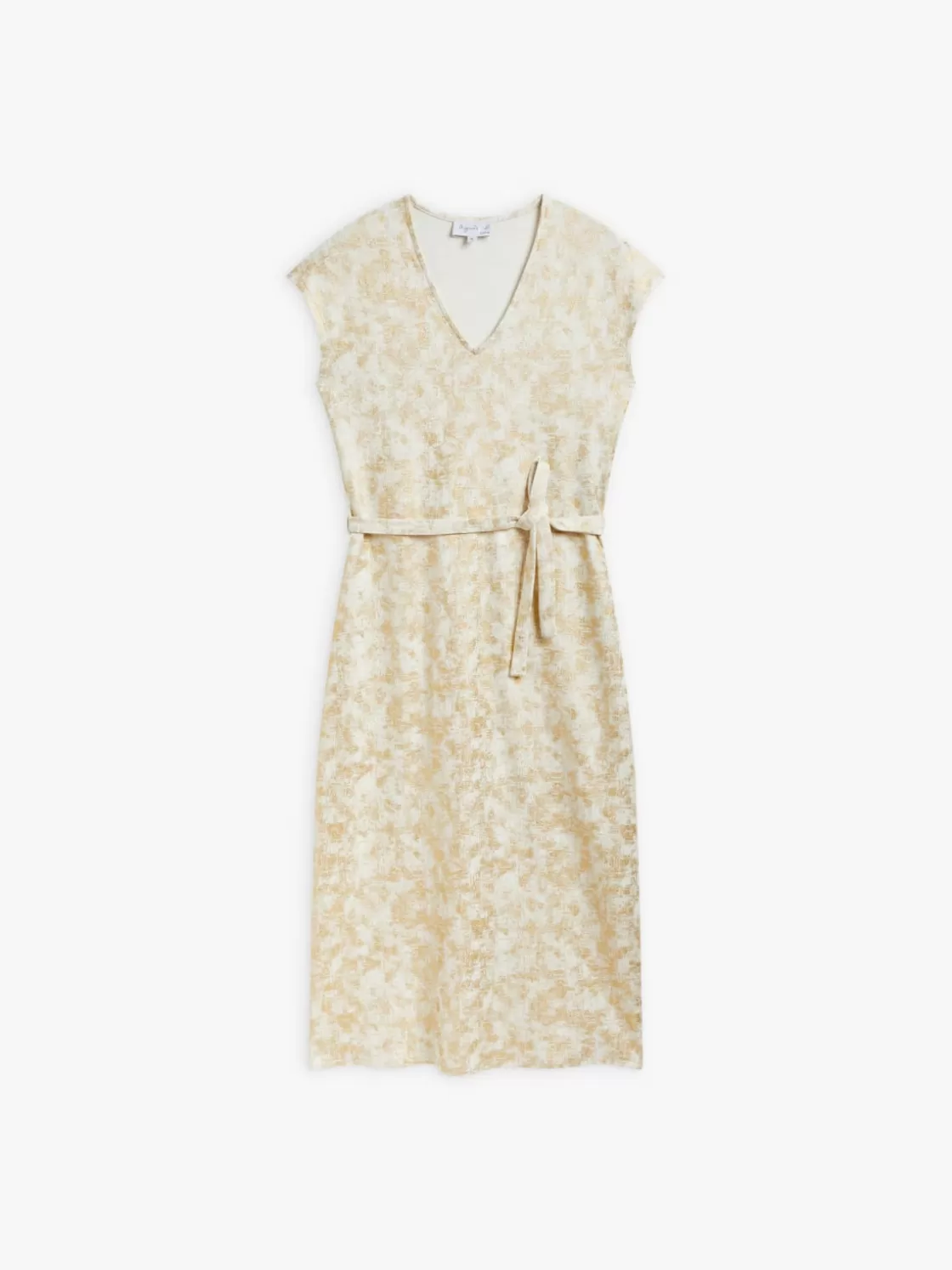 Women agnès b. Dresses<Gold Viscose Sleeveless Kita Dress