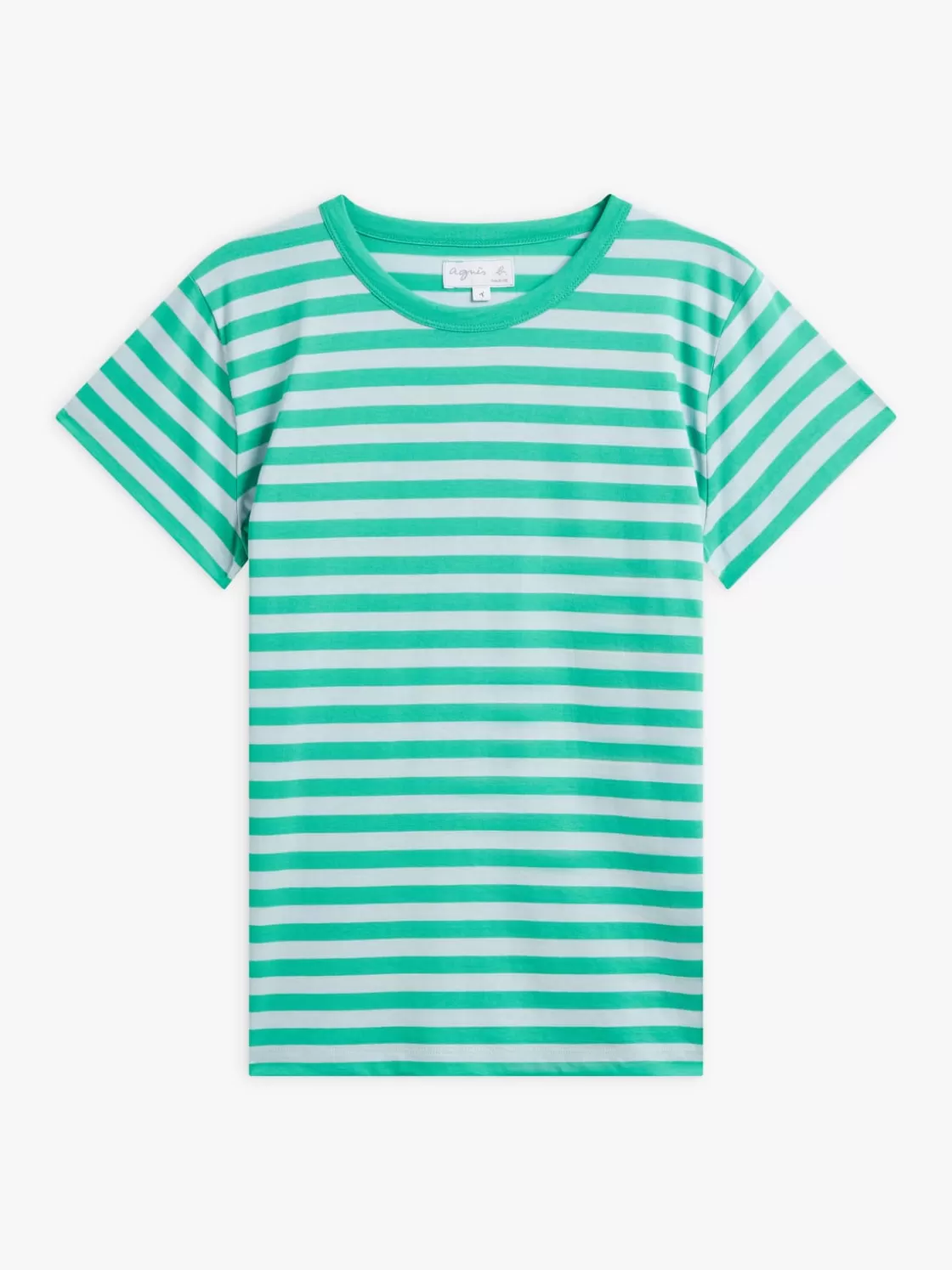 Women agnès b. T-Shirts & Tank Tops<Green Cotton Brando 12/12 Striped T-shirt