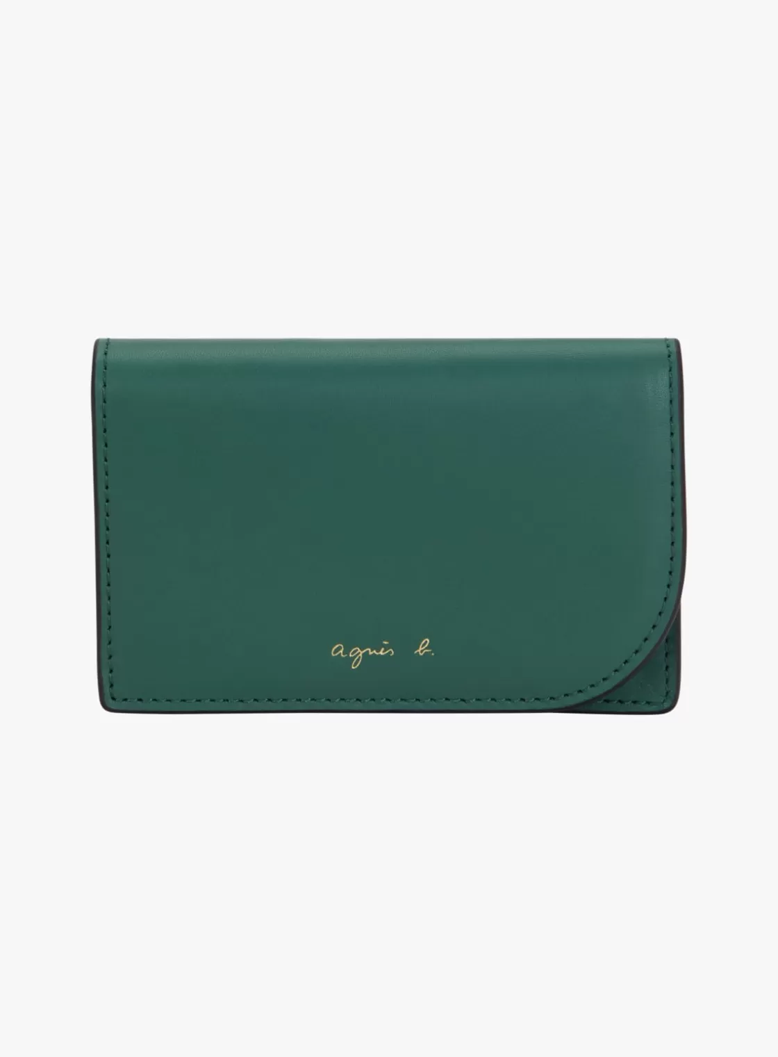 Women agnès b. Small Leather Goods | Small Leather Goods<Green Leather Card Case