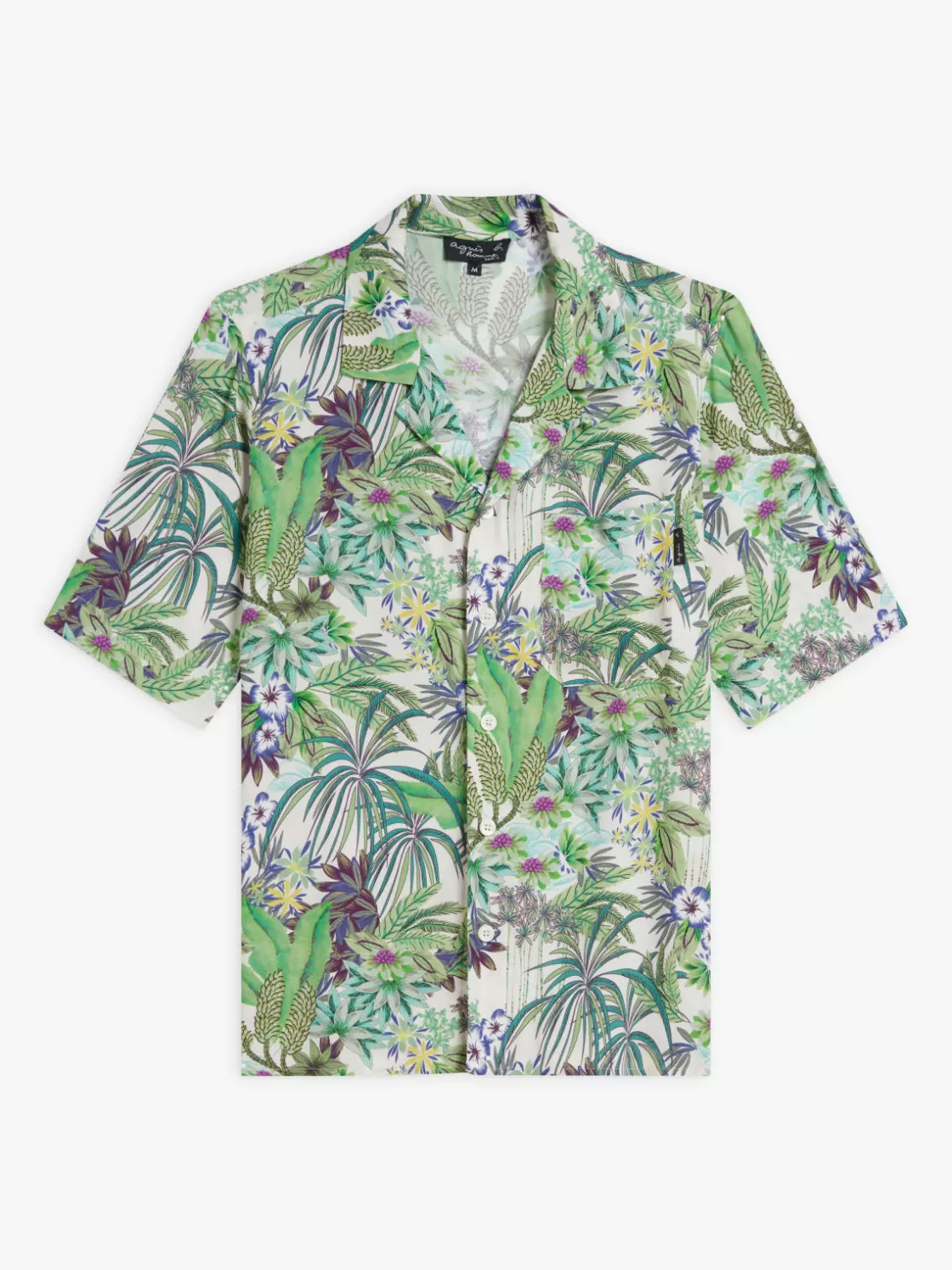 agnès b. Shirts<Green Viscose "jungle" Print Magnum Shirt