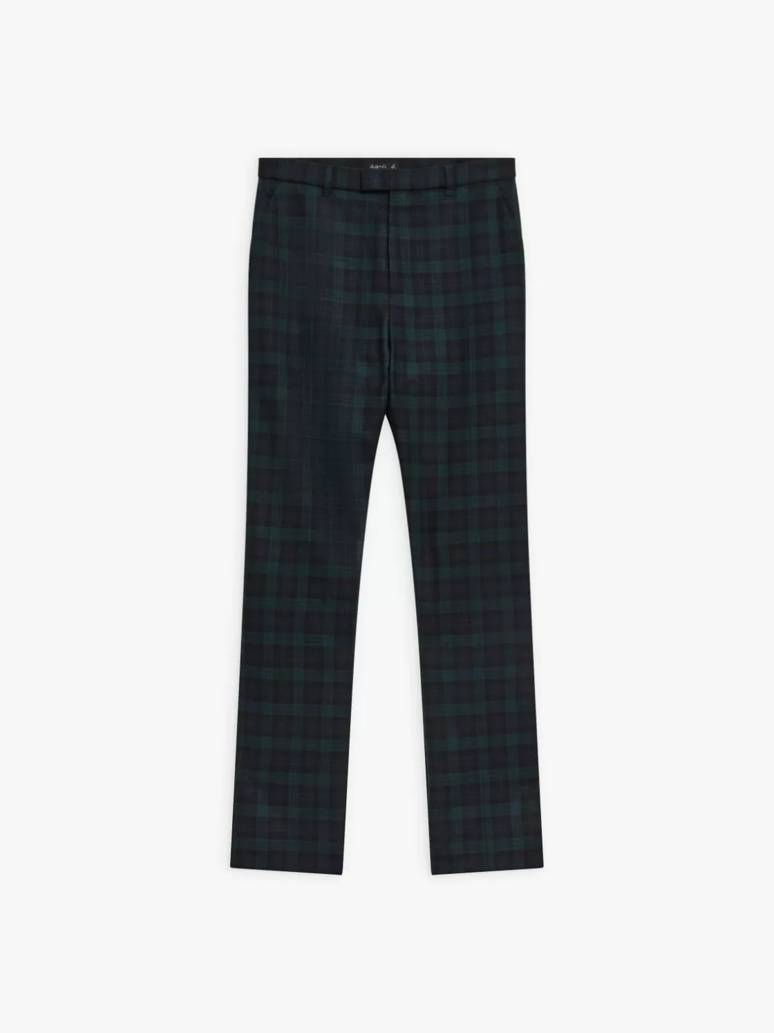 Women agnès b. Pants & Jeans<Green Wool Checked Fergie Pants