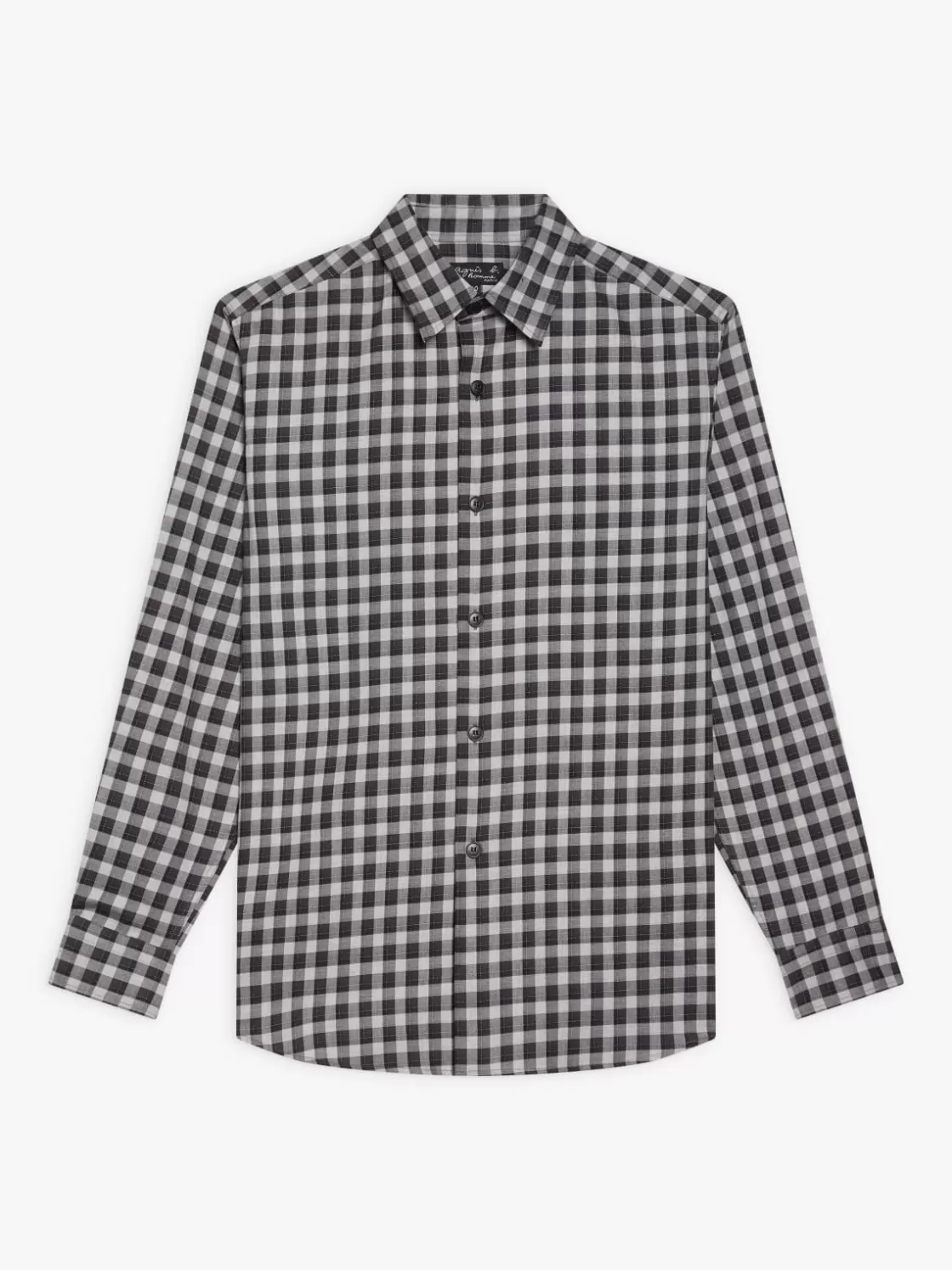 agnès b. Shirts<Grey Cotton Andy Checked Shirt