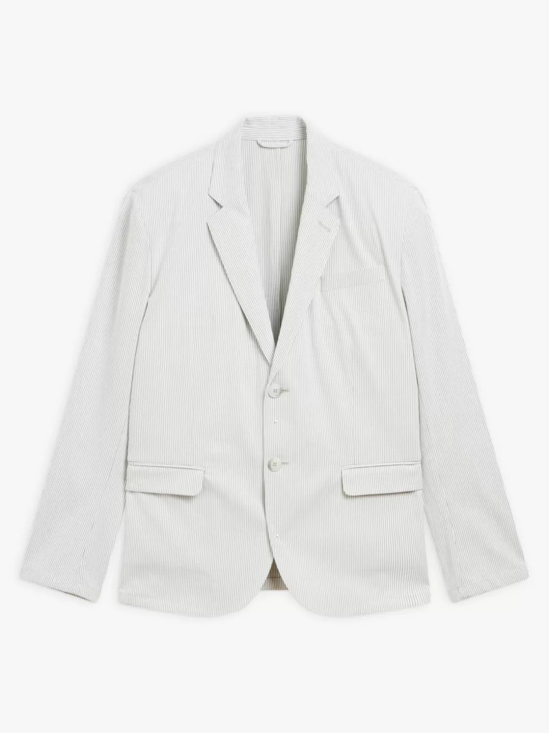 agnès b. Jackets & Coats | Suits<Grey Cotton Vertical Stripes Domino Jacket