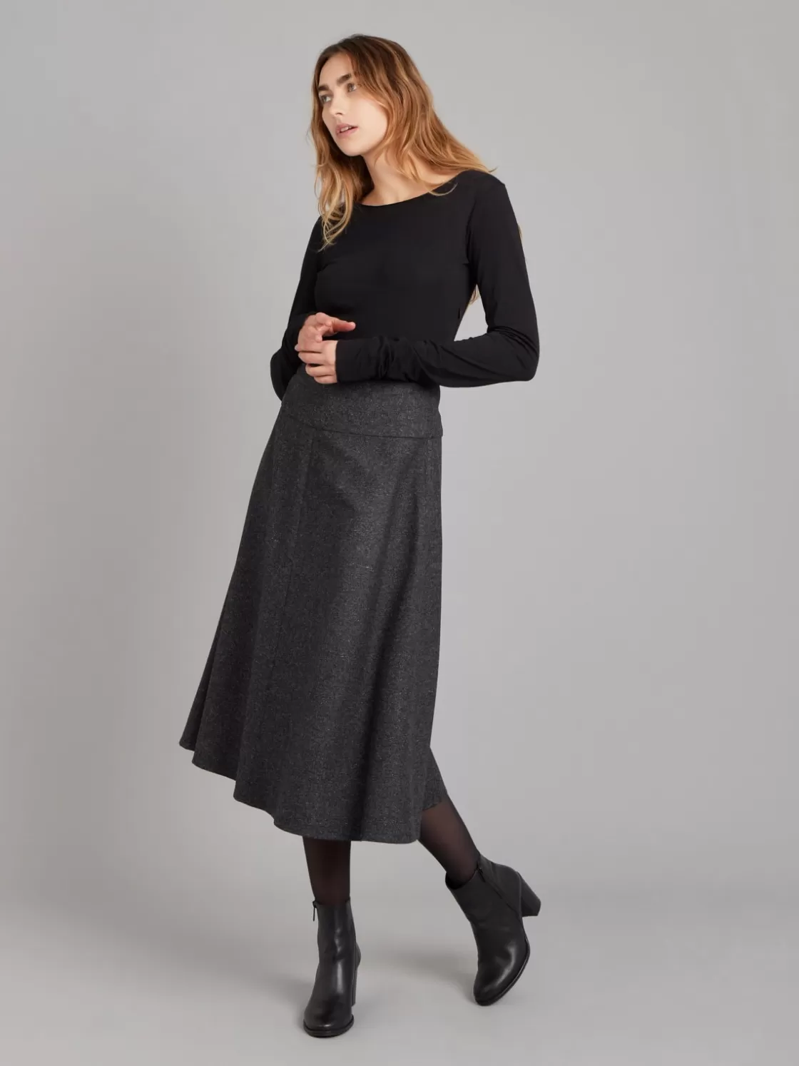 Women agnès b. Skirts & Shorts<Grey Tweed Woolen Skirt