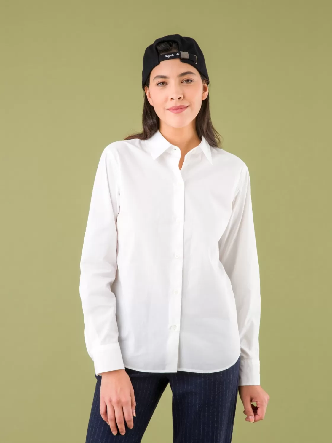 Women agnès b. Tops & Shirts<Jasmine White 100% Cotton Shirt