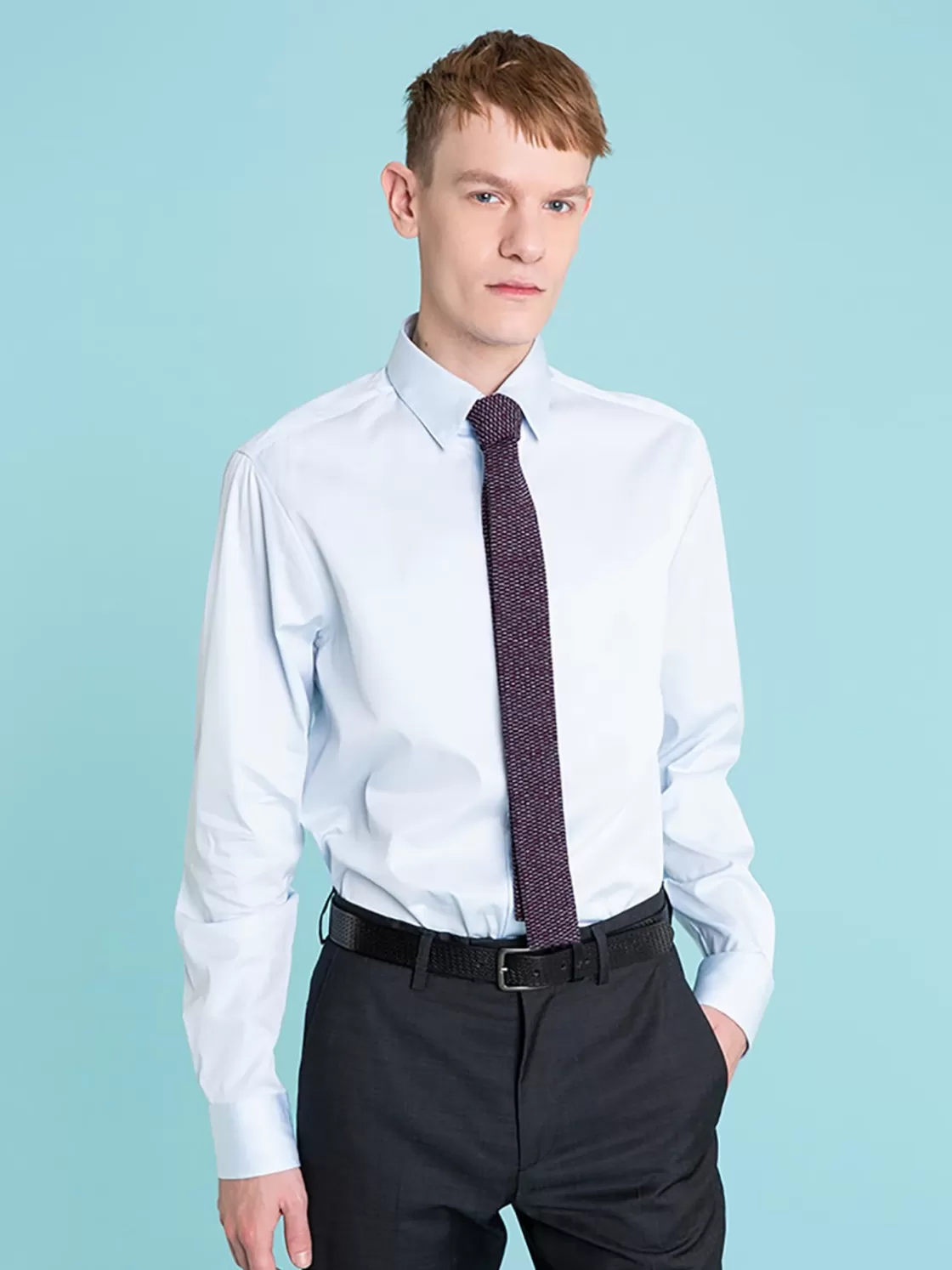 agnès b. Suits | Shirts<Light Blue Cotton Serge Andy Shirt