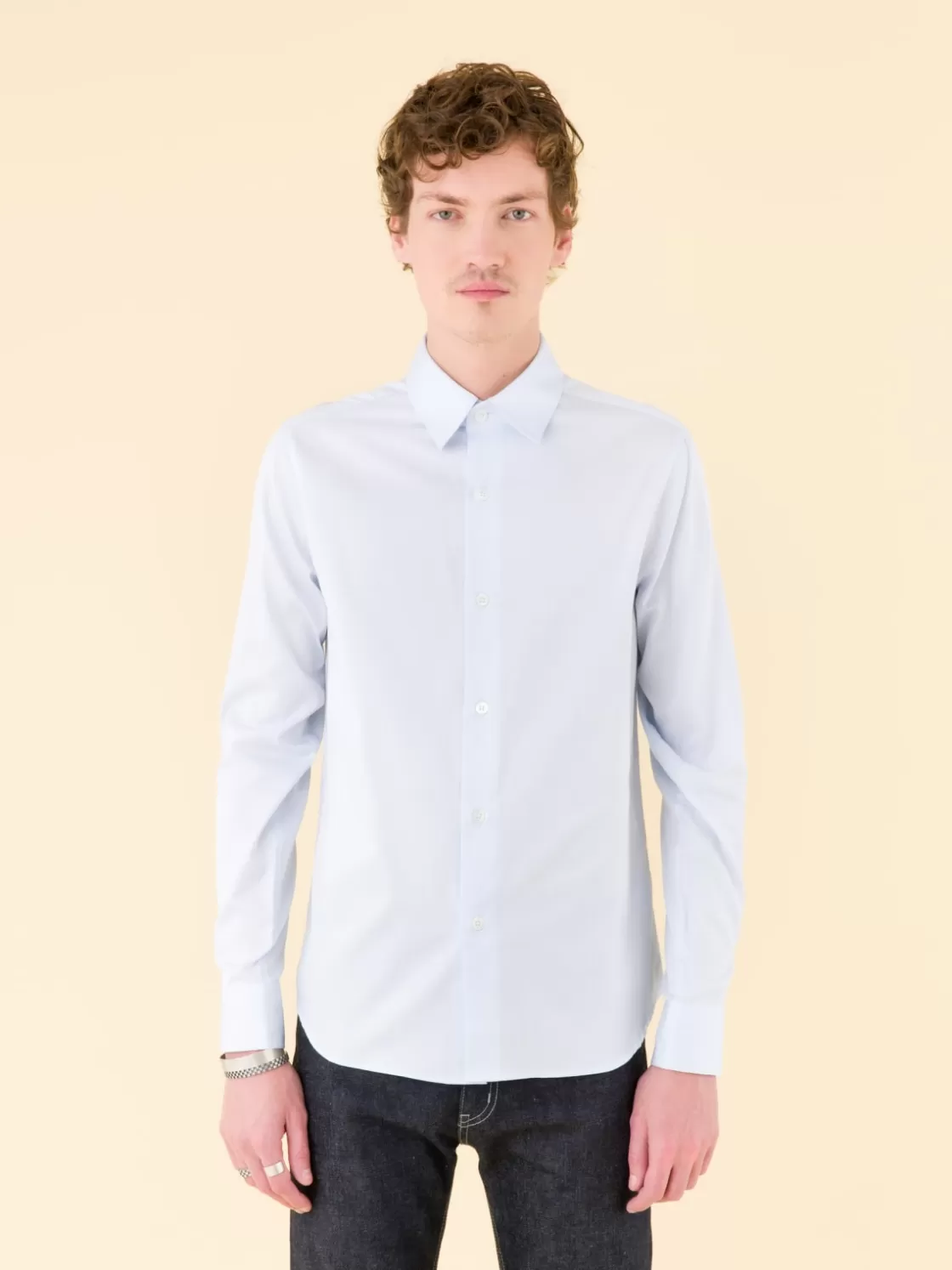 agnès b. Suits | Shirts<Light Blue Cotton Serge Tom Shirt