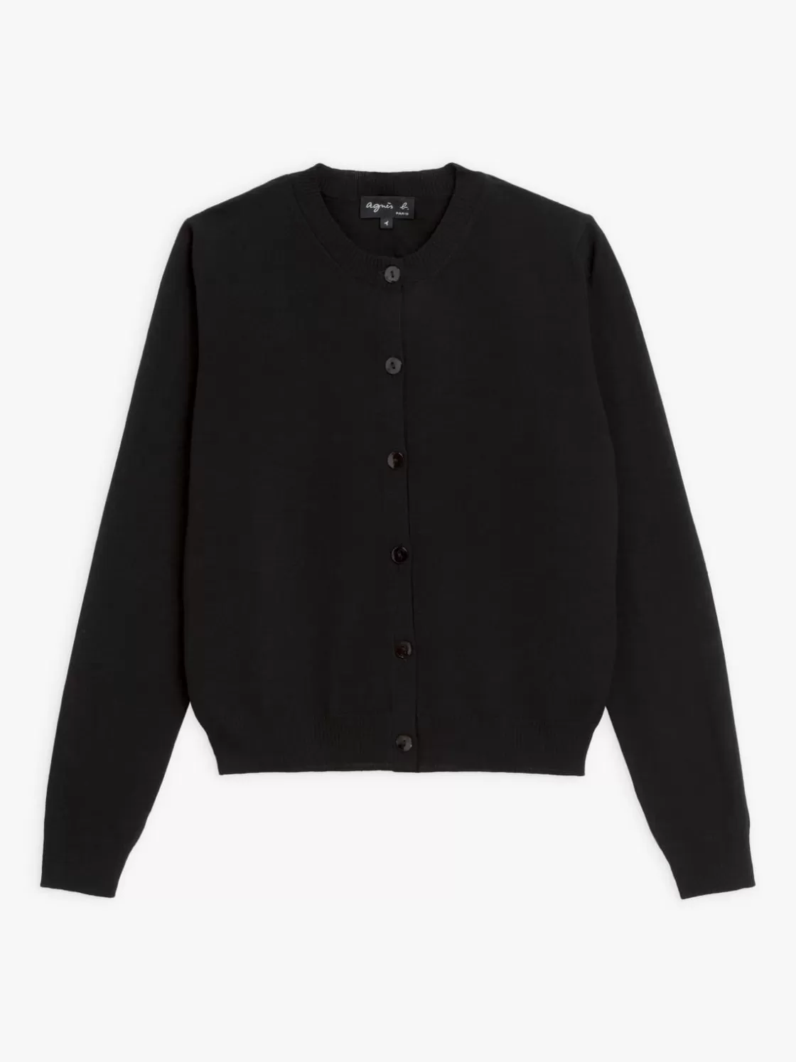 Women agnès b. Cardigans<Lover Black Merino Wool Cardigan