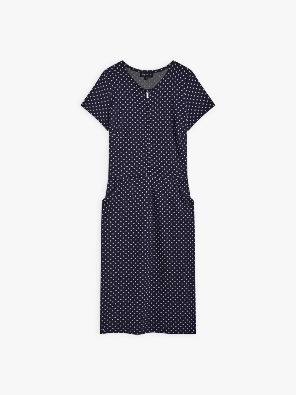 Women agnès b. Dresses<Midnight Blue Polka Dot Ville Sheath Dress