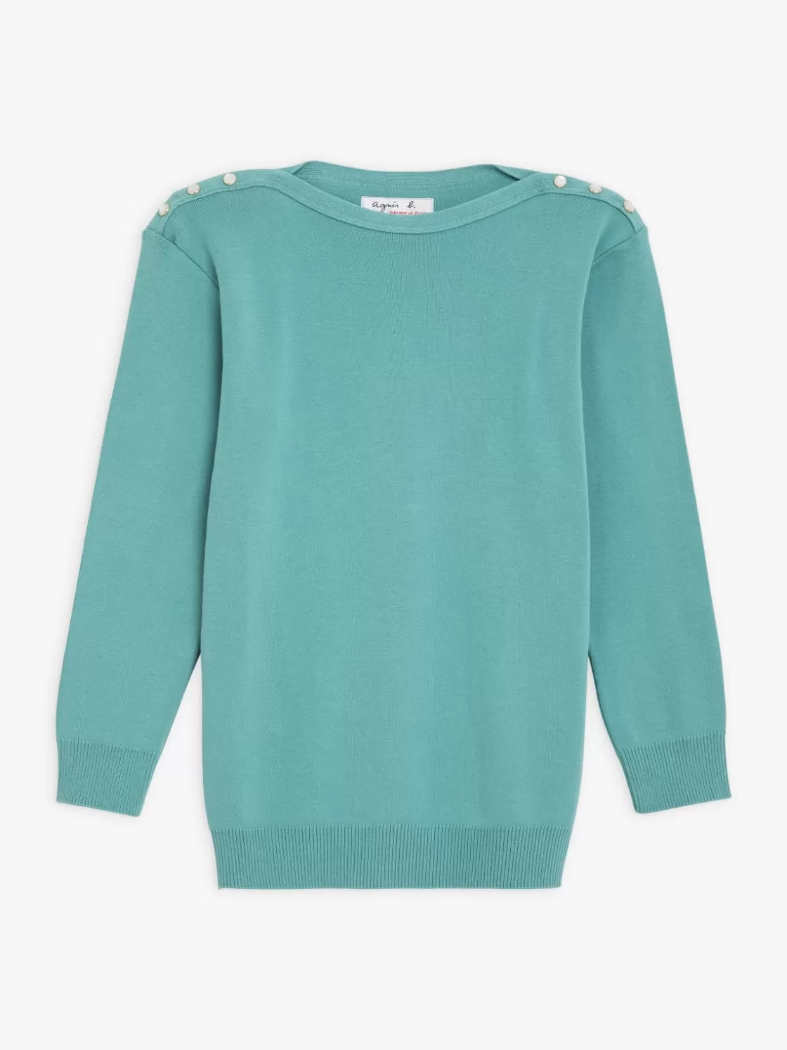 Women agnès b. Sweaters | T-Shirts & Tank Tops<Mint Green Badiane Nacre Sweater