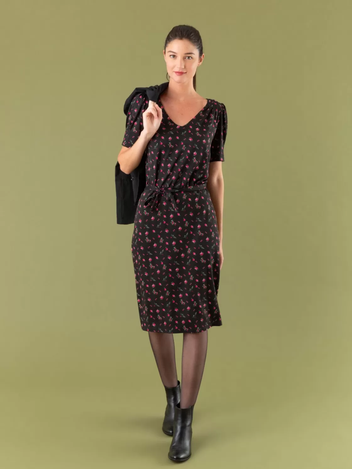 Women agnès b. Dresses<New Pommier Dress In Floral Print Jersey