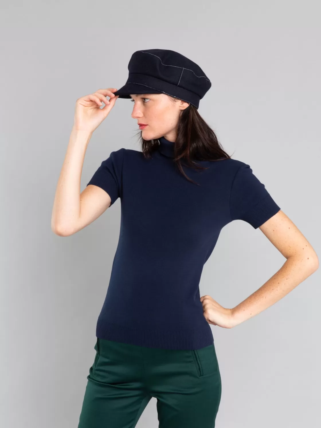 Women agnès b. Sweaters | T-Shirts & Tank Tops<Night Blue Short Sleeves Eddy Sweater