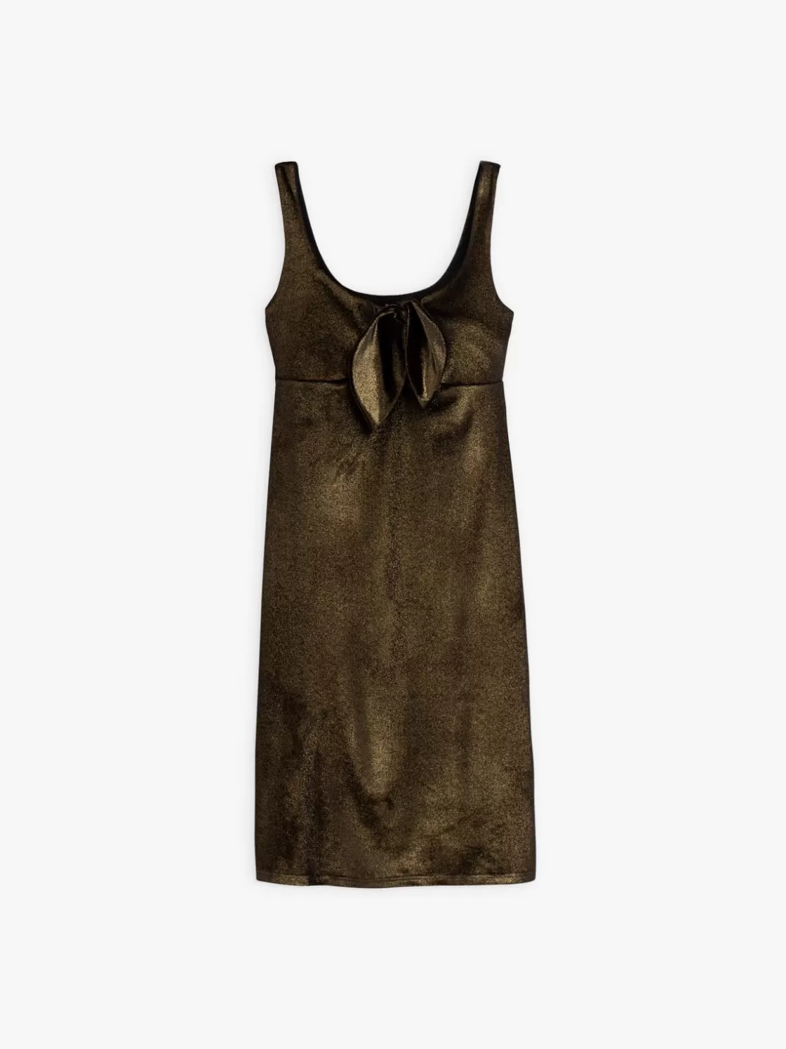 Women agnès b. Dresses<Noeud Dress In Smooth Black And Gold Velvet