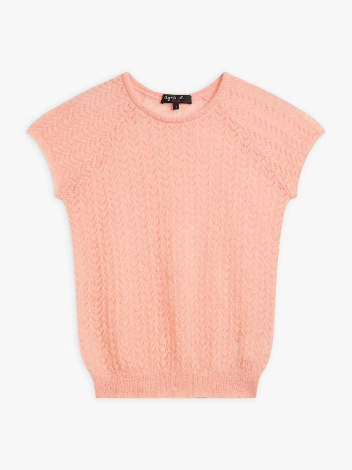 Women agnès b. Sweaters<Peach Mohair Knitted Cracotte Sweater