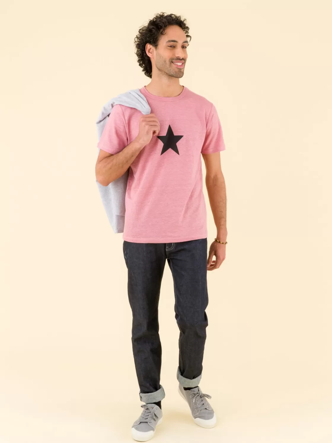 agnès b. T-Shirts & Polos<Pink Brando Linen Jersey T-shirt