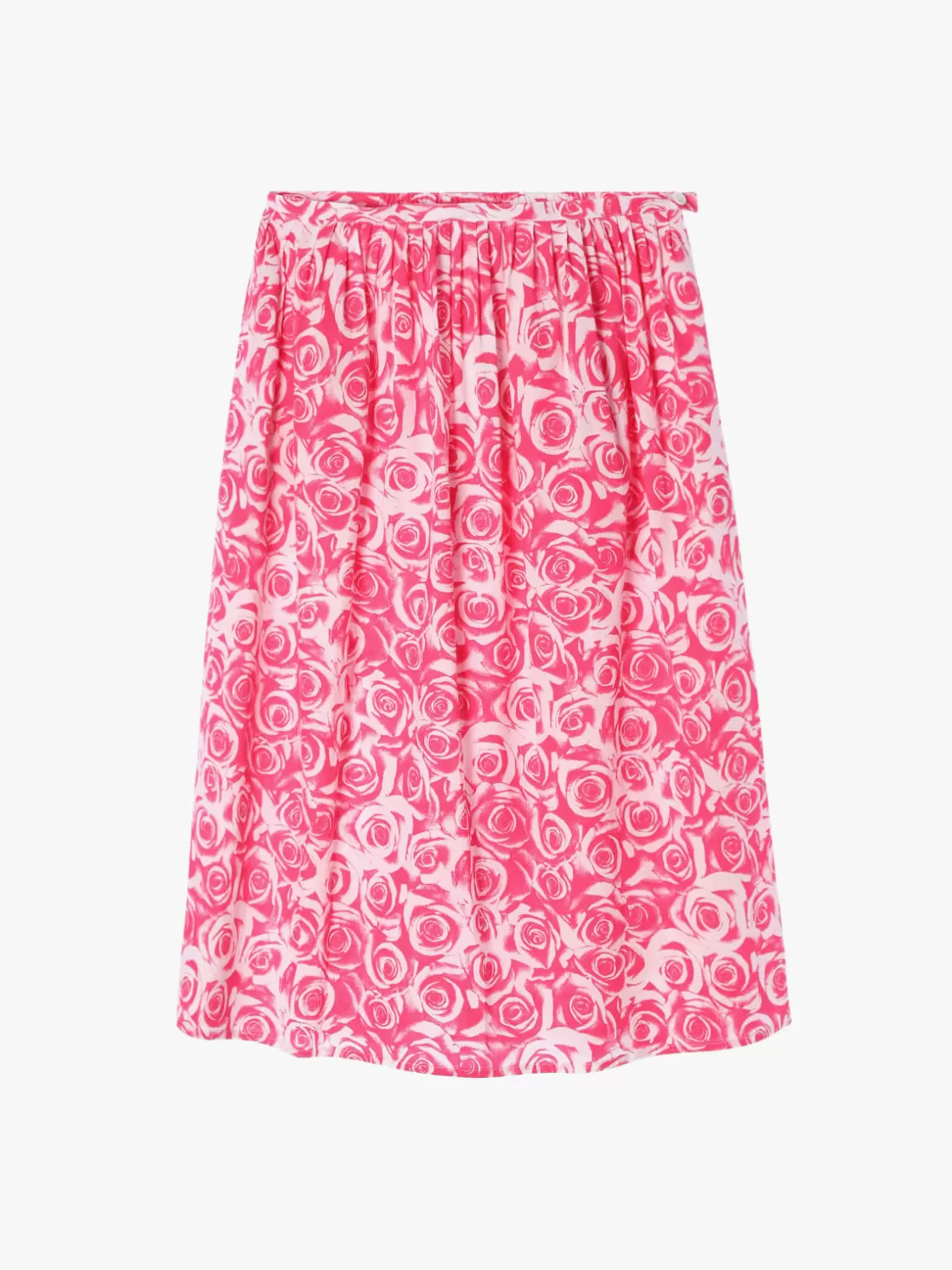 Women agnès b. Skirts & Shorts<Pink Cotton Rose Print Flared Skirt