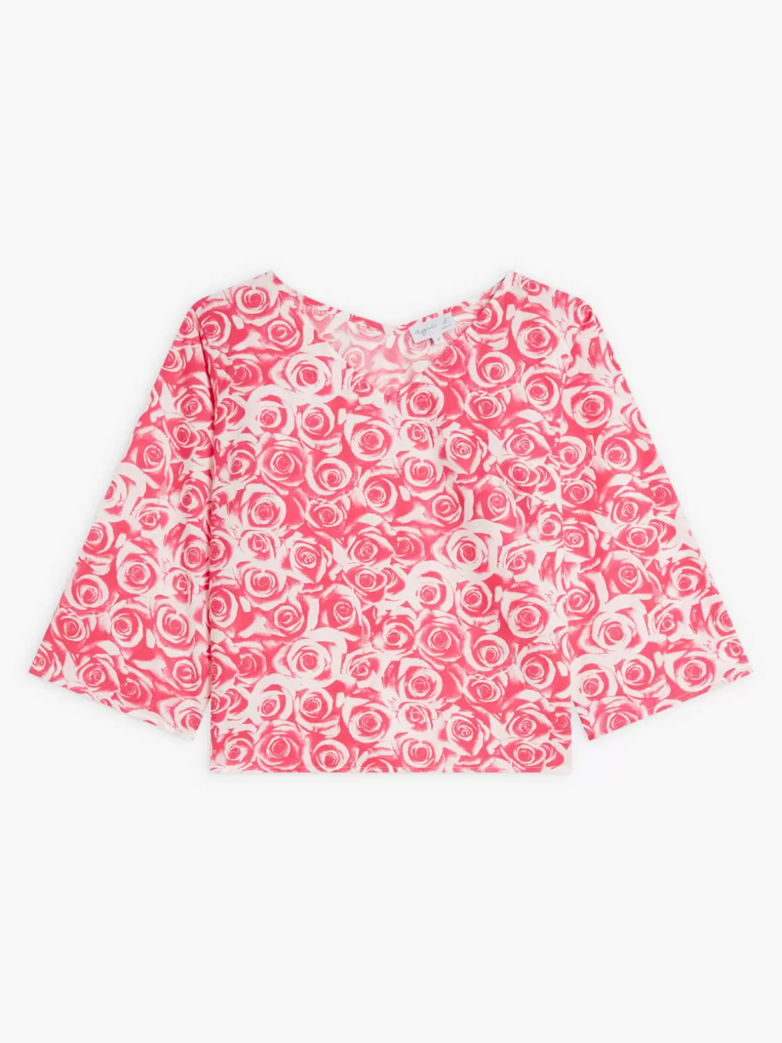 Women agnès b. Tops & Shirts<Pink Cotton Rose Print Top