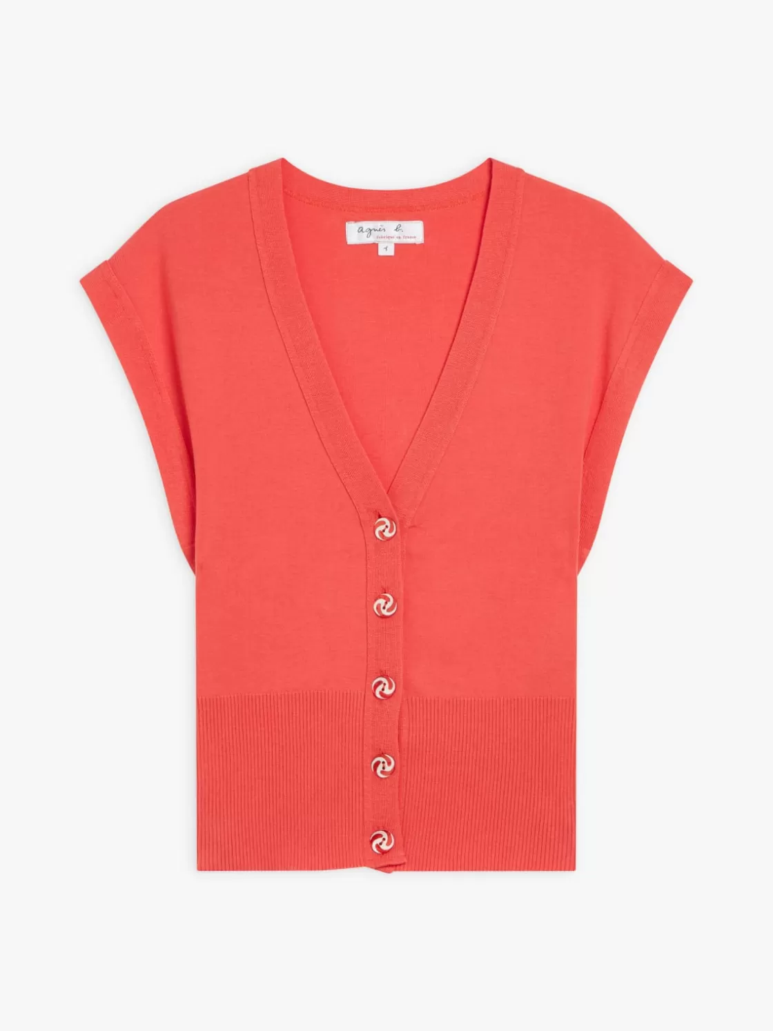 Women agnès b. Cardigans<Raspberry Cotton Joke Cardigan