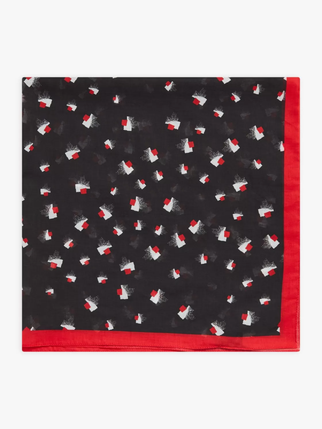 Women agnès b. Scarves & Foulards | Scarves<Red And Black Cotton Joyce Bandana