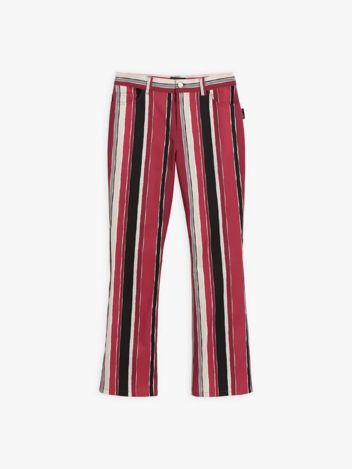 Women agnès b. Pants & Jeans<Red Cotton High-waisted Flared Jeans