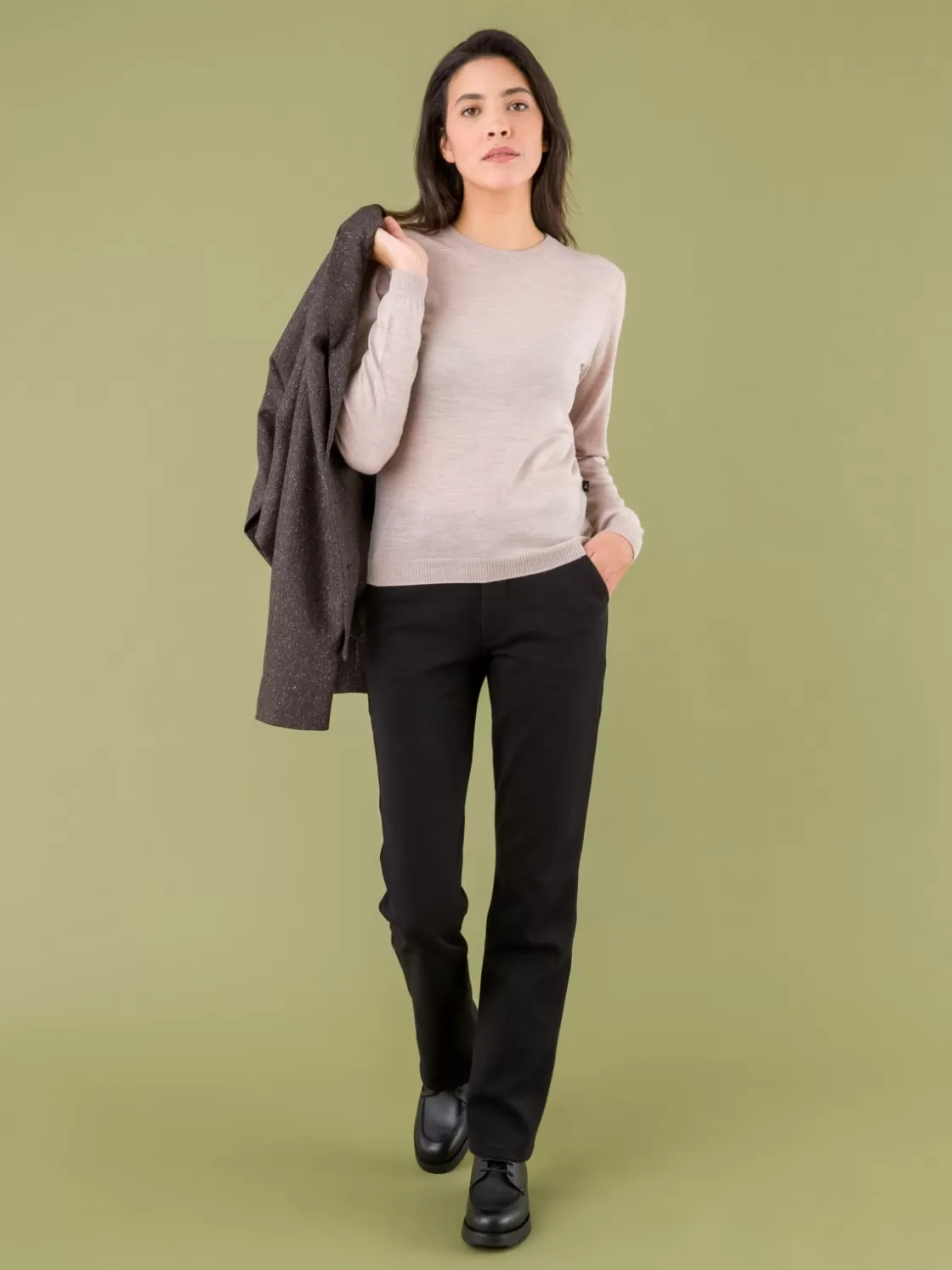 Women agnès b. Sweaters<Taupe Kylie Merino Wool Sweater