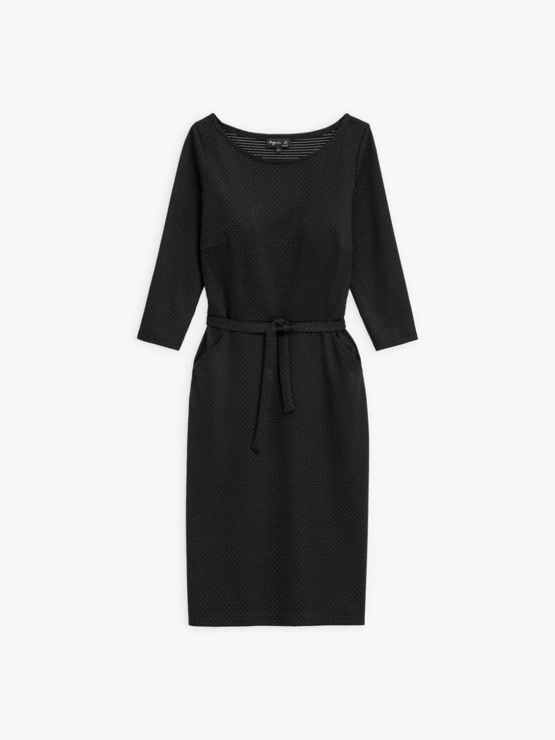 Women agnès b. Dresses<Vitti Black Dress With 3/4-length Sleeves And White Stitching