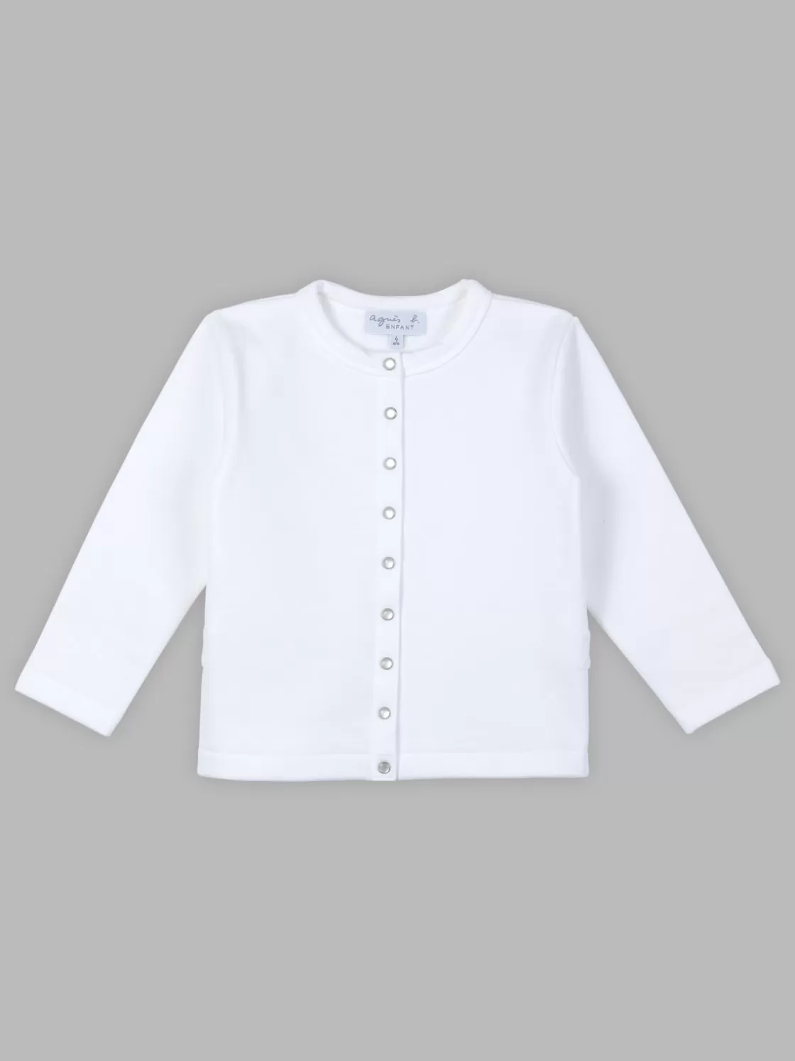 BOY agnès b. Clothing | Clothing<White "12 Ans" Snap Cardigan