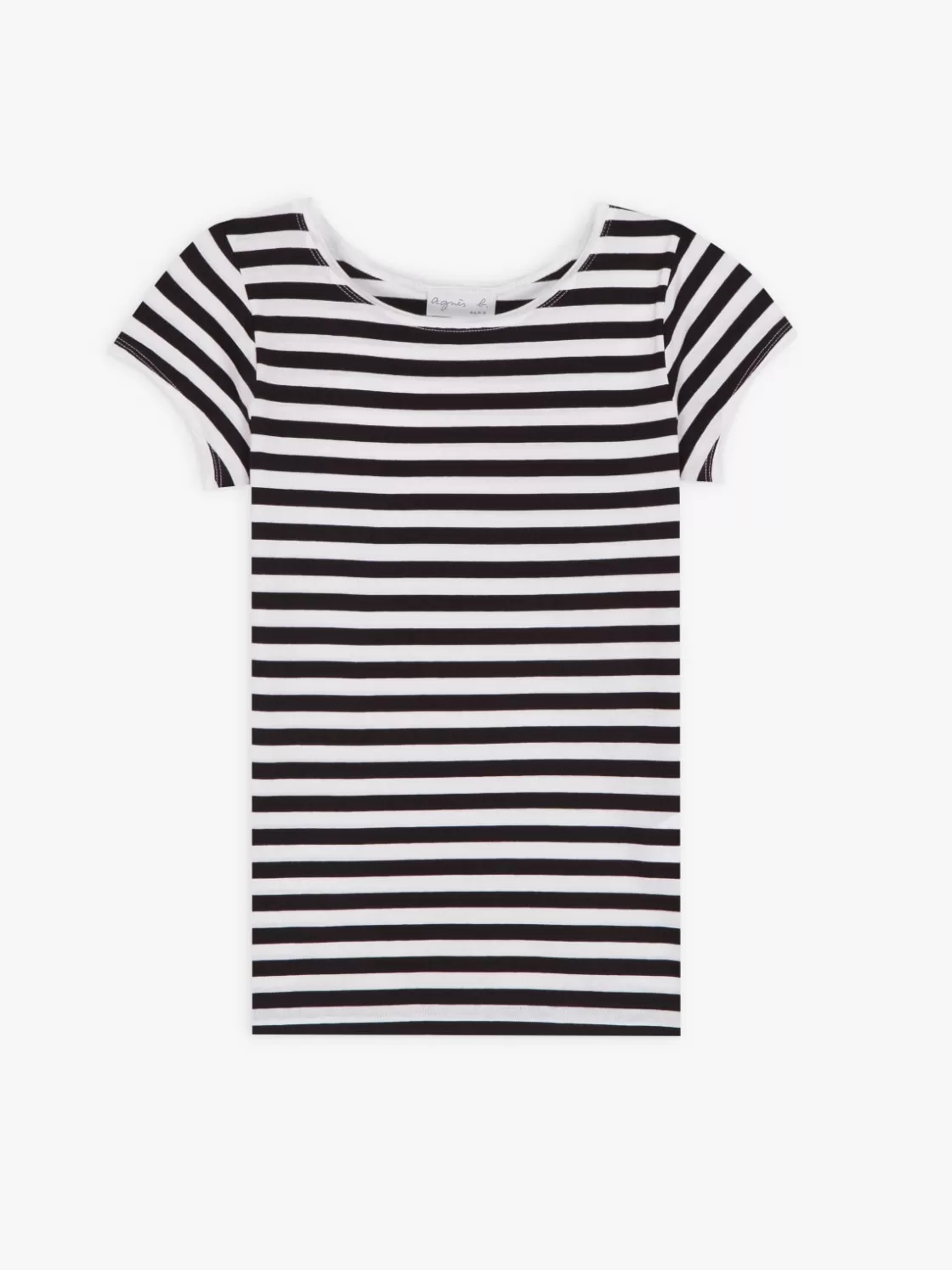 Women agnès b. T-Shirts & Tank Tops<White And Black Australie Striped T-shirt