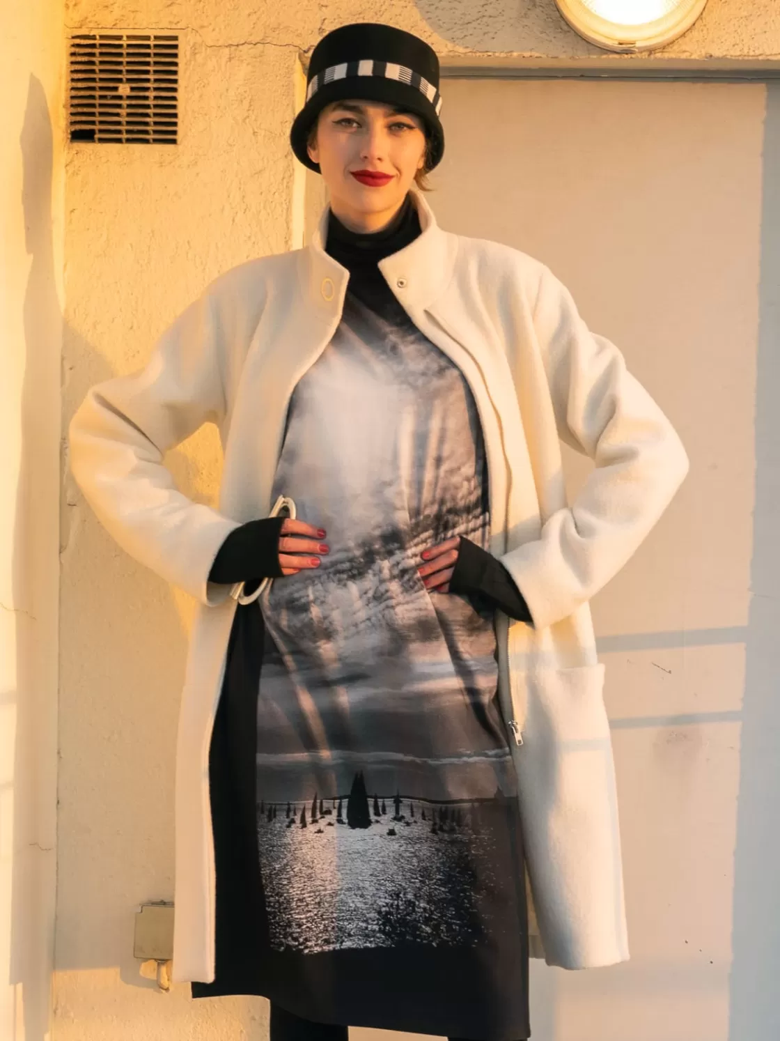 Women agnès b. Jackets & Coats<White Boiled Wool Manaus Coat