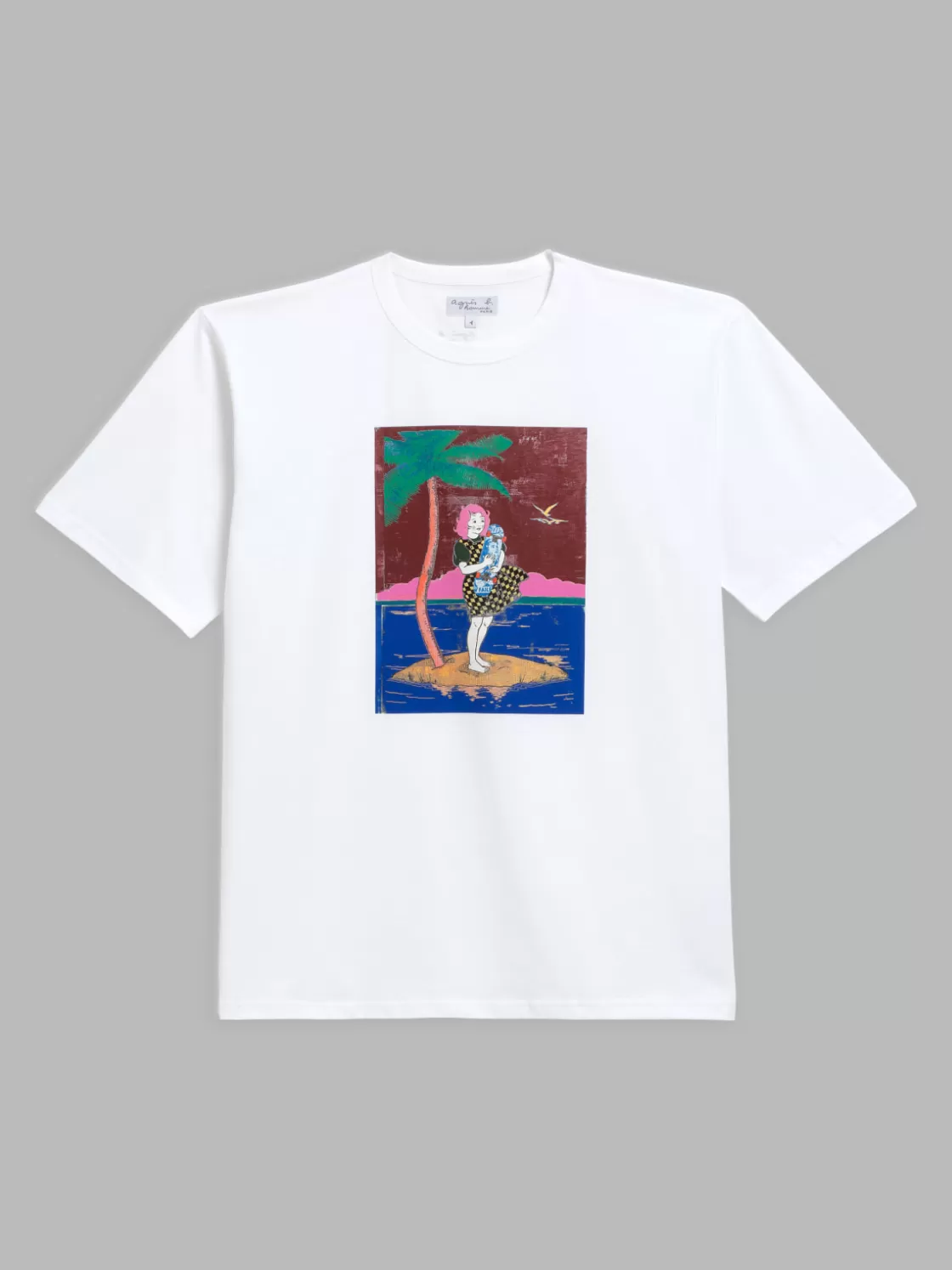 agnès b. Artist's Collection | T-Shirts & Polos<White Chris T-shirt With Artist Faile