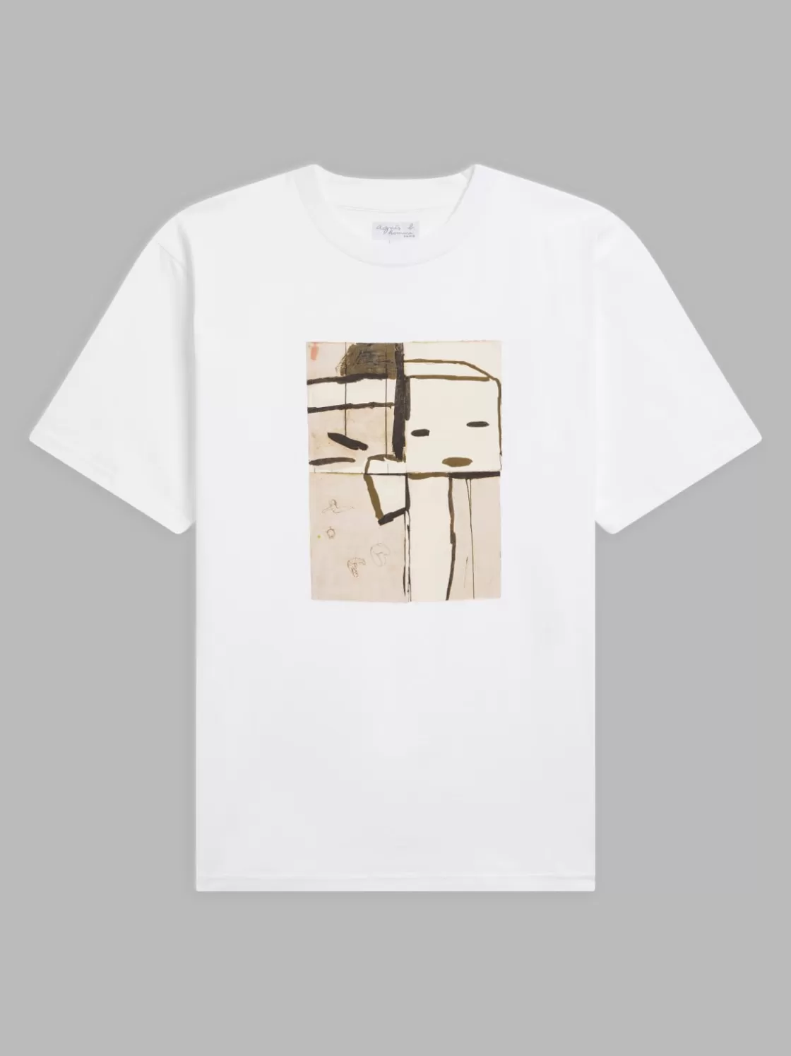 agnès b. Artist's Collection | T-Shirts & Polos<White Christof T-shirt With Artist Simon English