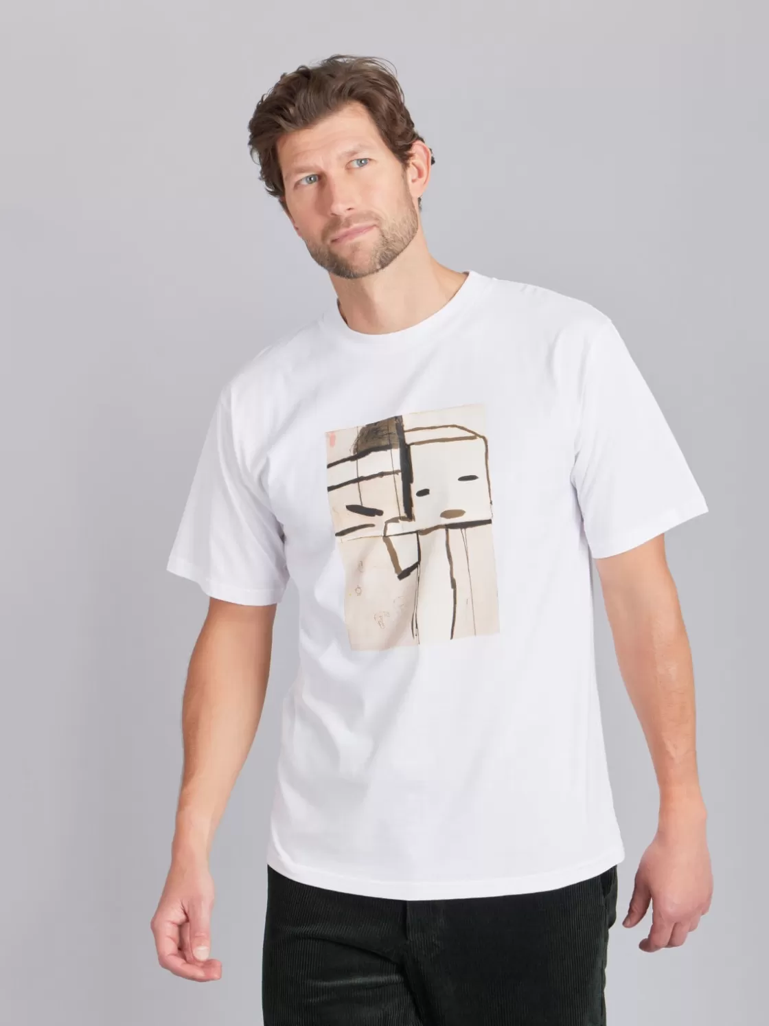 agnès b. Artist's Collection | T-Shirts & Polos<White Christof T-shirt With Artist Simon English