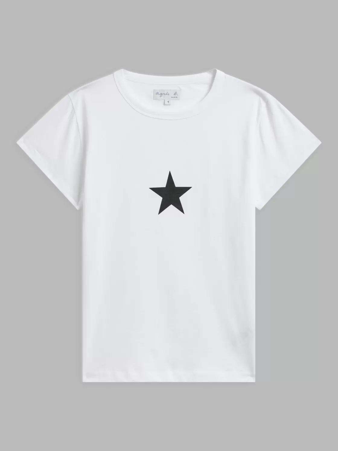 Women agnès b. T-Shirts & Tank Tops<White Cotton Brando Star T-shirt