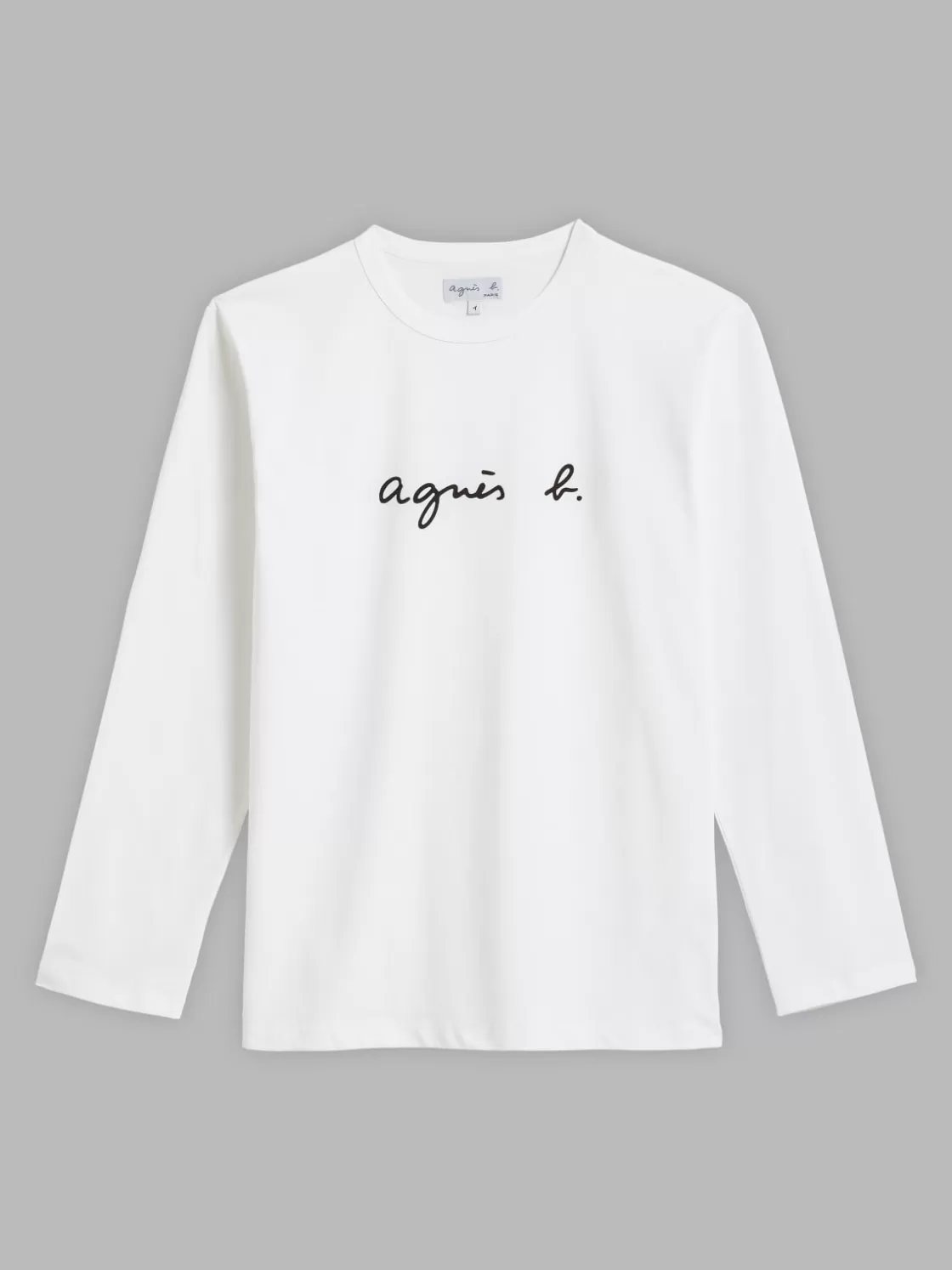 Women agnès b. T-Shirts & Tank Tops<White Cotton Cool "" Logo T-shirt